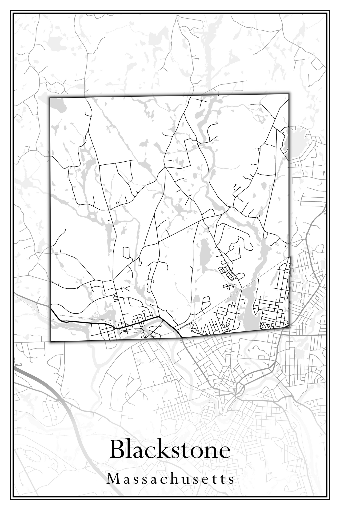 Massachusetts Towns - Street Map (Blackstone - Buckland)