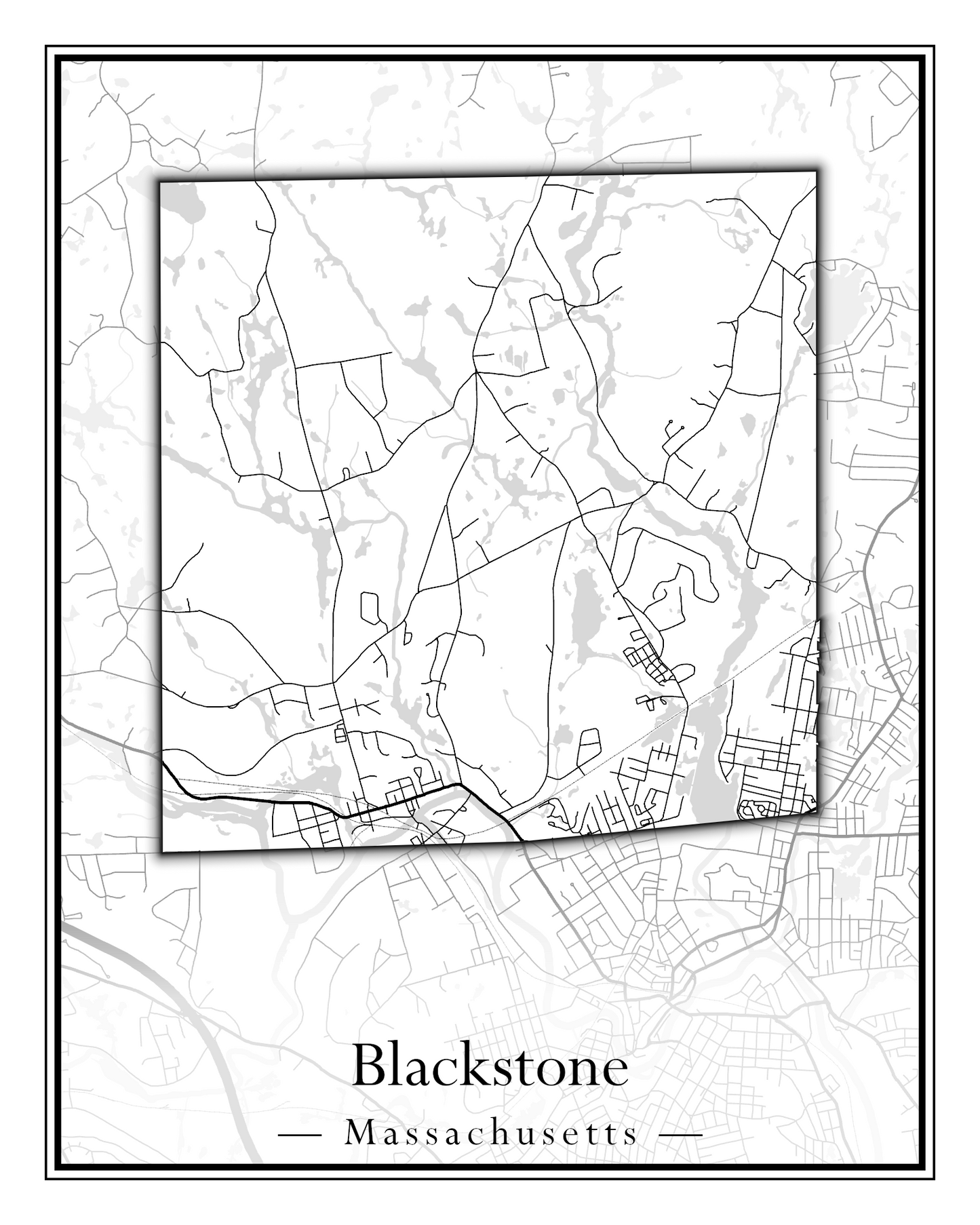 Massachusetts Towns - Street Map (Blackstone - Buckland)