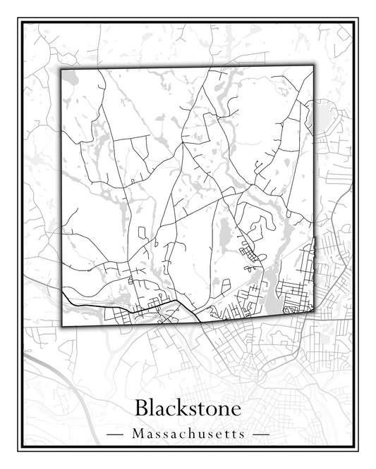 Massachusetts Towns - Street Map (Blackstone - Buckland)