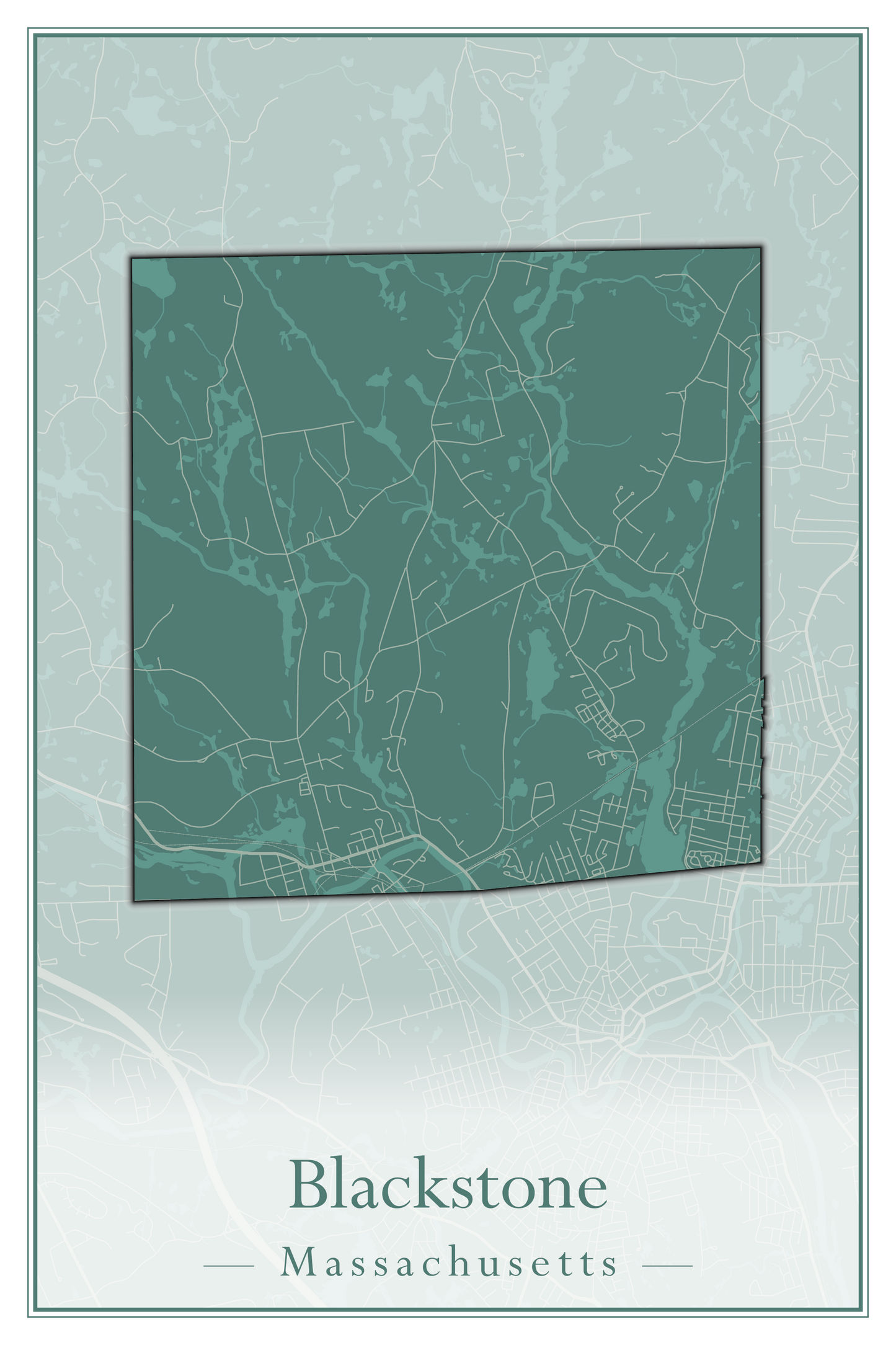 Massachusetts Towns - Street Map (Blackstone - Buckland)