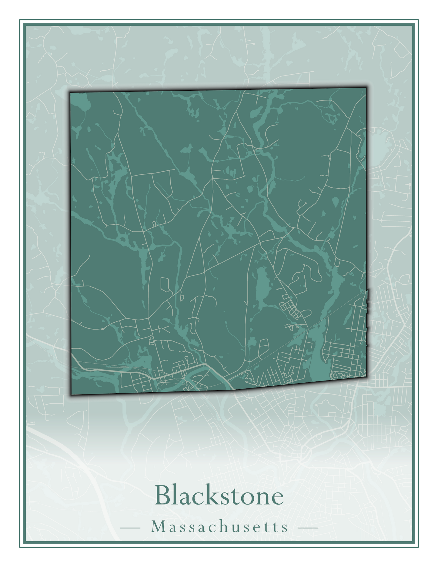 Massachusetts Towns - Street Map (Blackstone - Buckland)