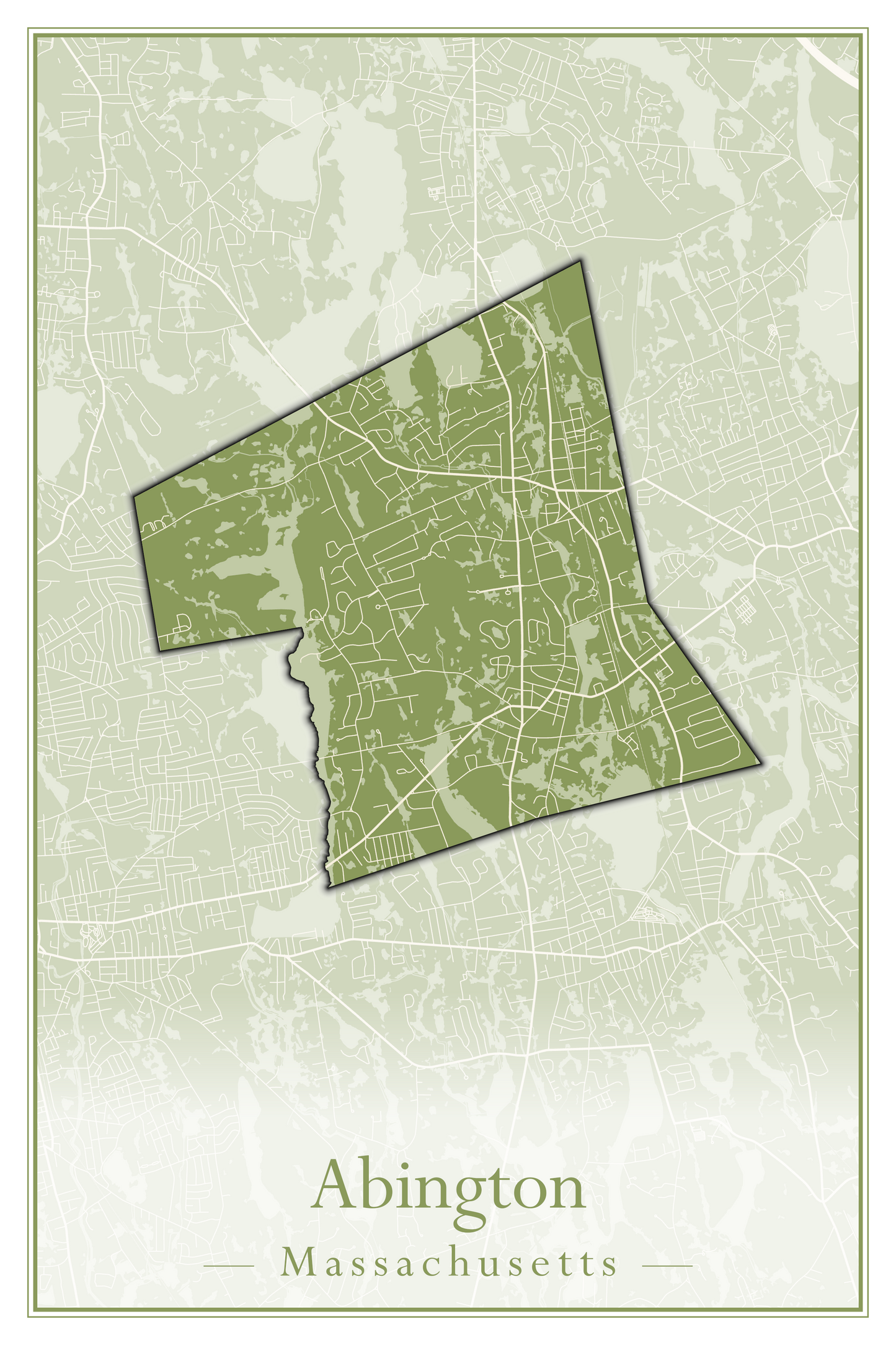 Massachusetts Towns - Street Map (Abington - Adams)