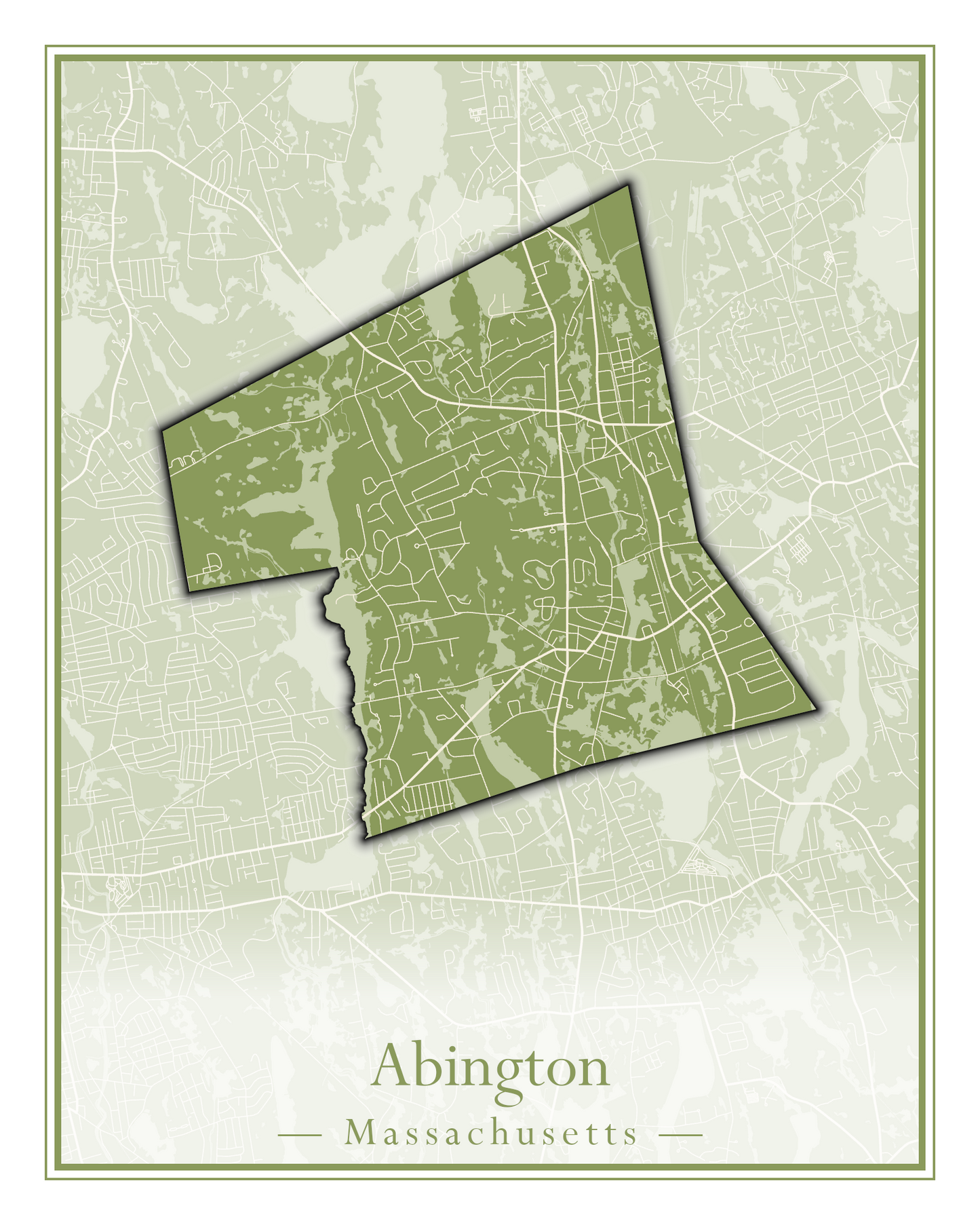 Massachusetts Towns - Street Map (Abington - Adams)