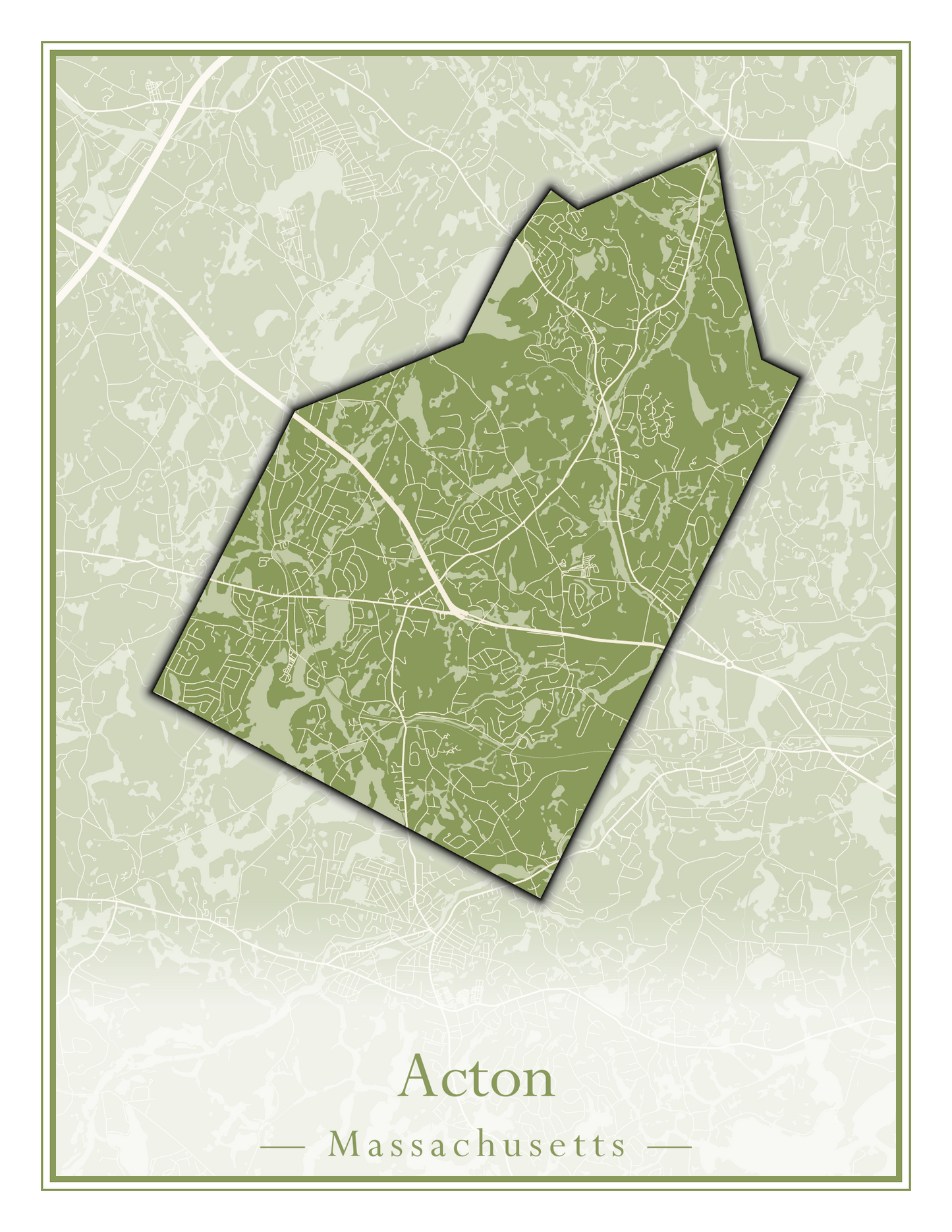 Massachusetts Towns - Street Map (Abington - Adams)