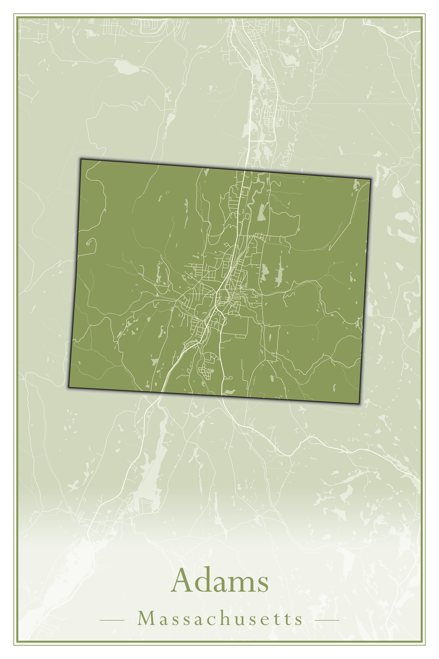 Massachusetts Towns - Street Map (Abington - Adams)