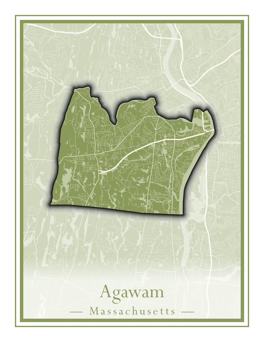 Massachusetts Towns - Street Map (Agawam - Amherst)