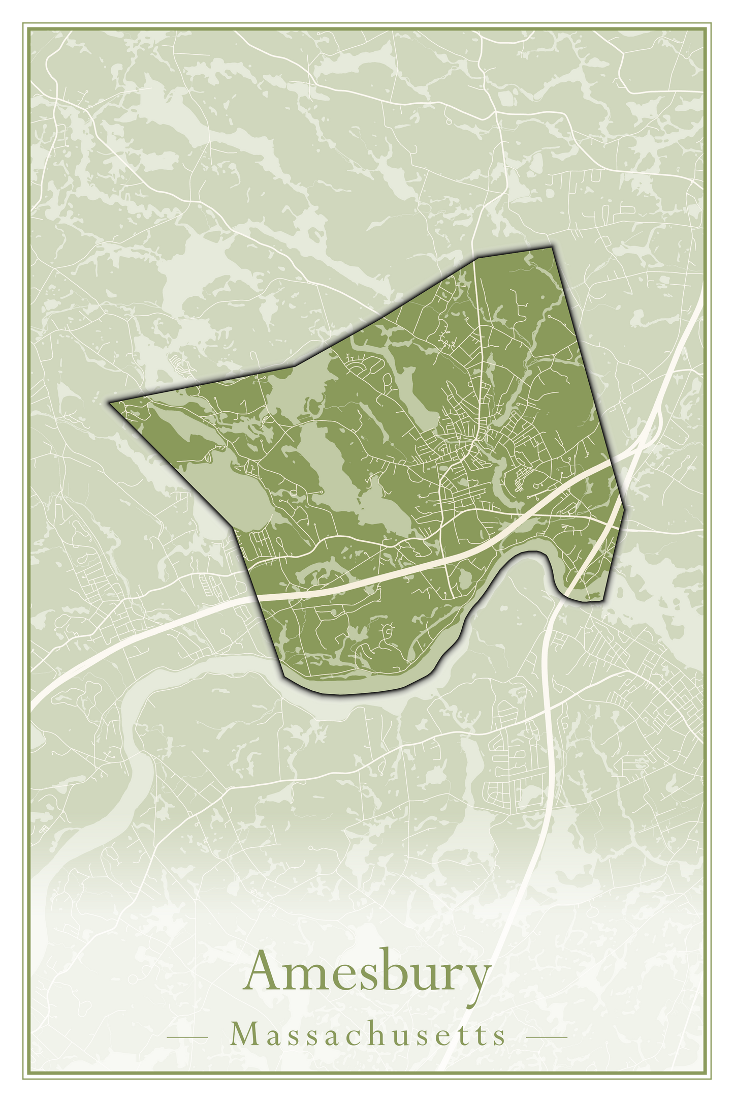 Massachusetts Towns - Street Map (Agawam - Amherst)