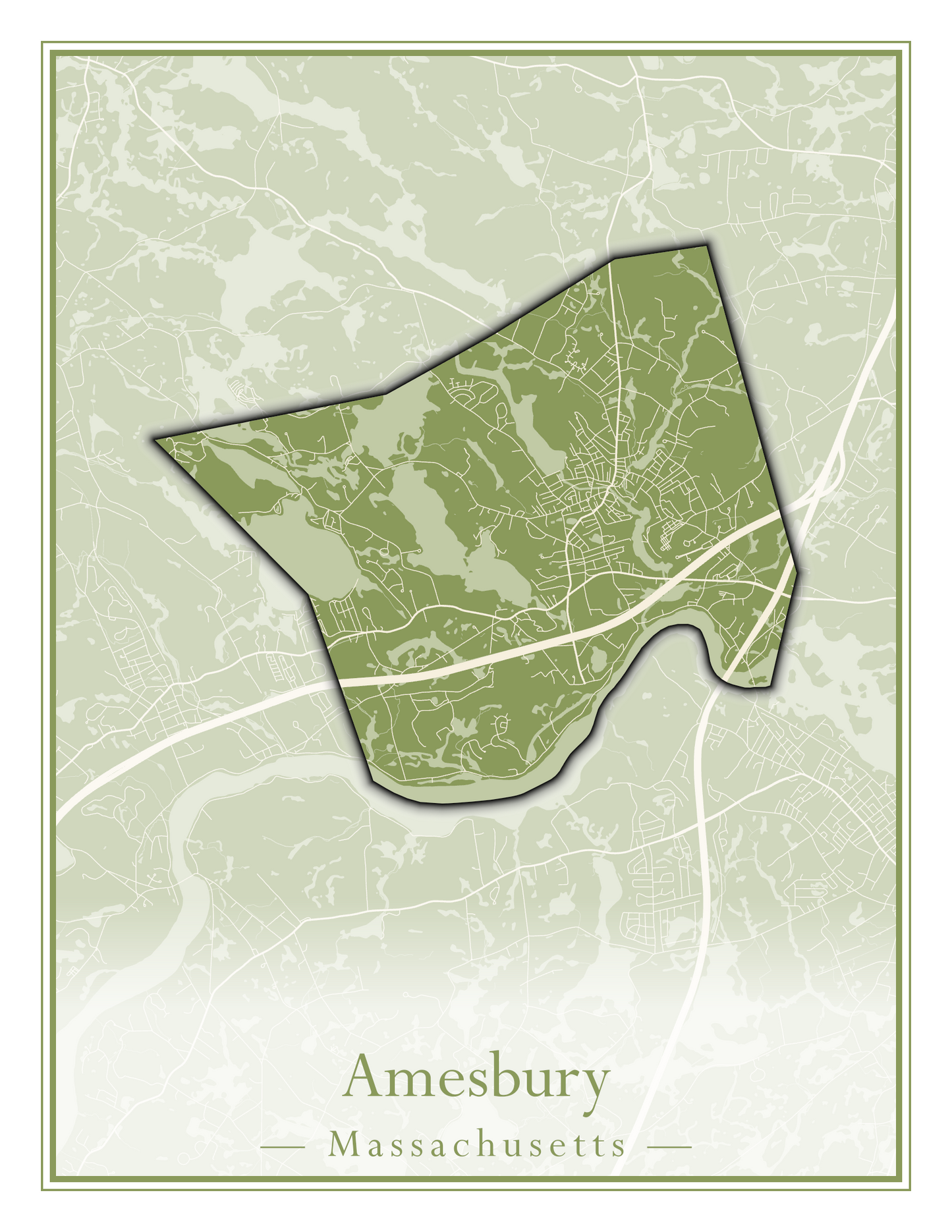 Massachusetts Towns - Street Map (Agawam - Amherst)