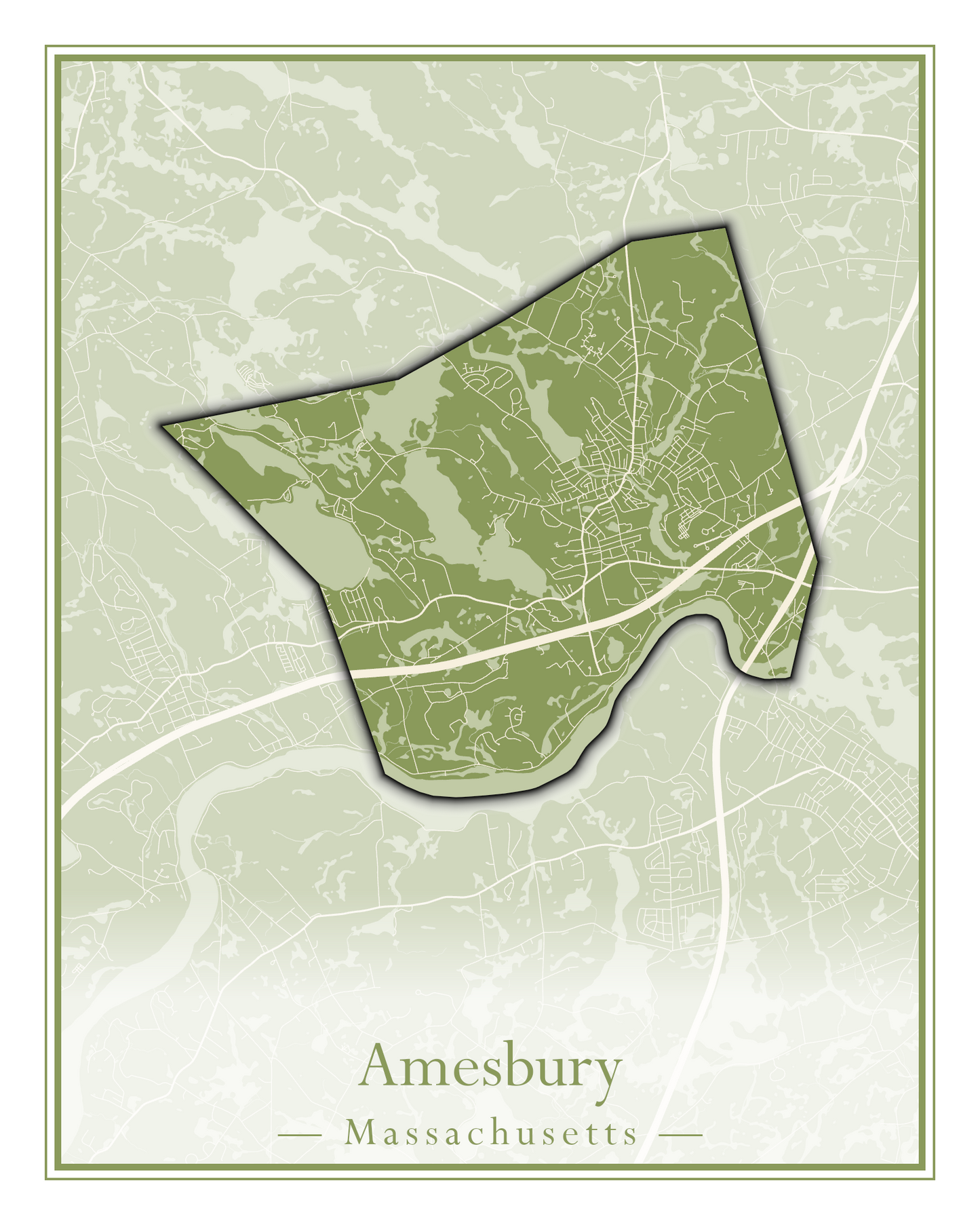 Massachusetts Towns - Street Map (Agawam - Amherst)