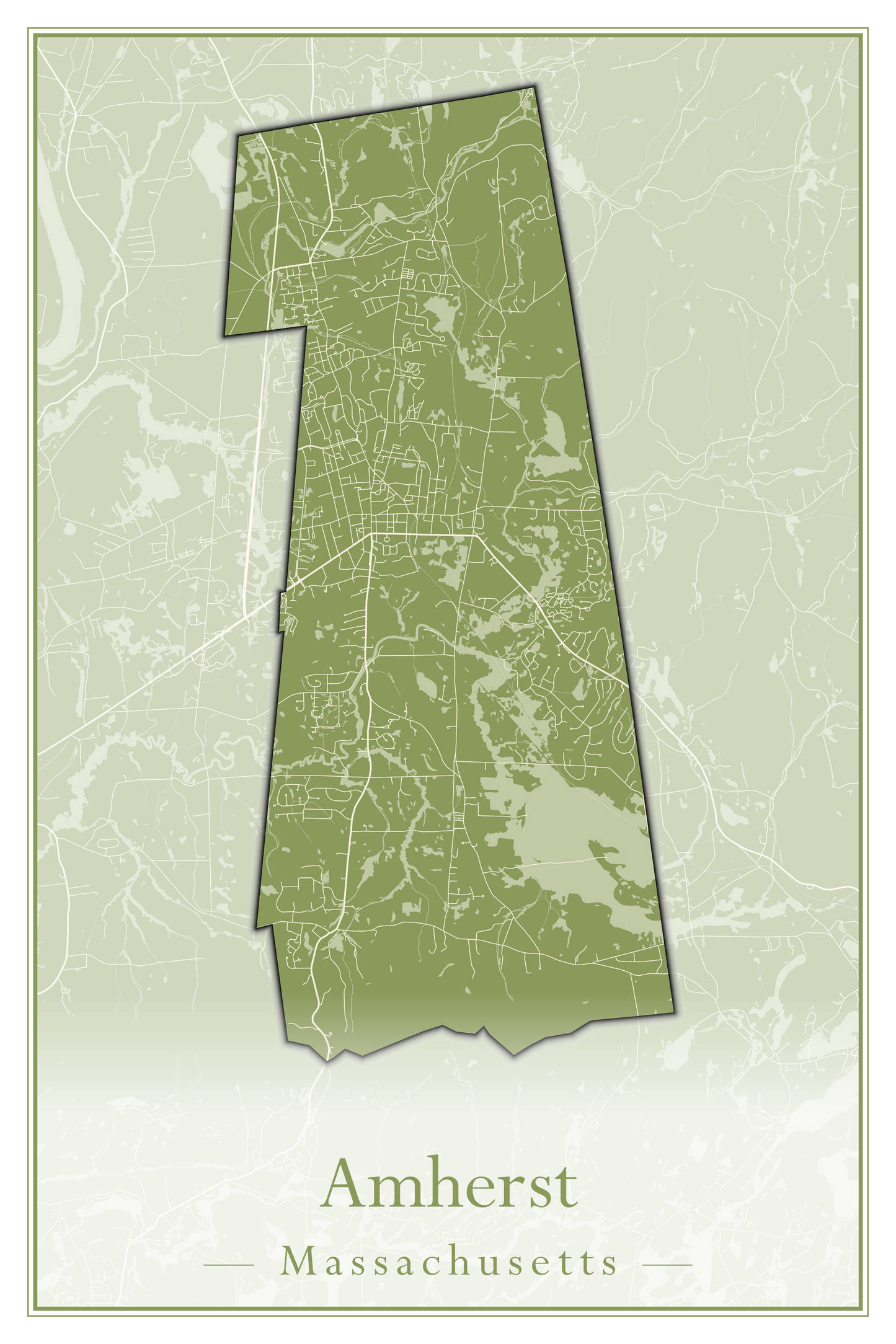 Massachusetts Towns - Street Map (Agawam - Amherst)