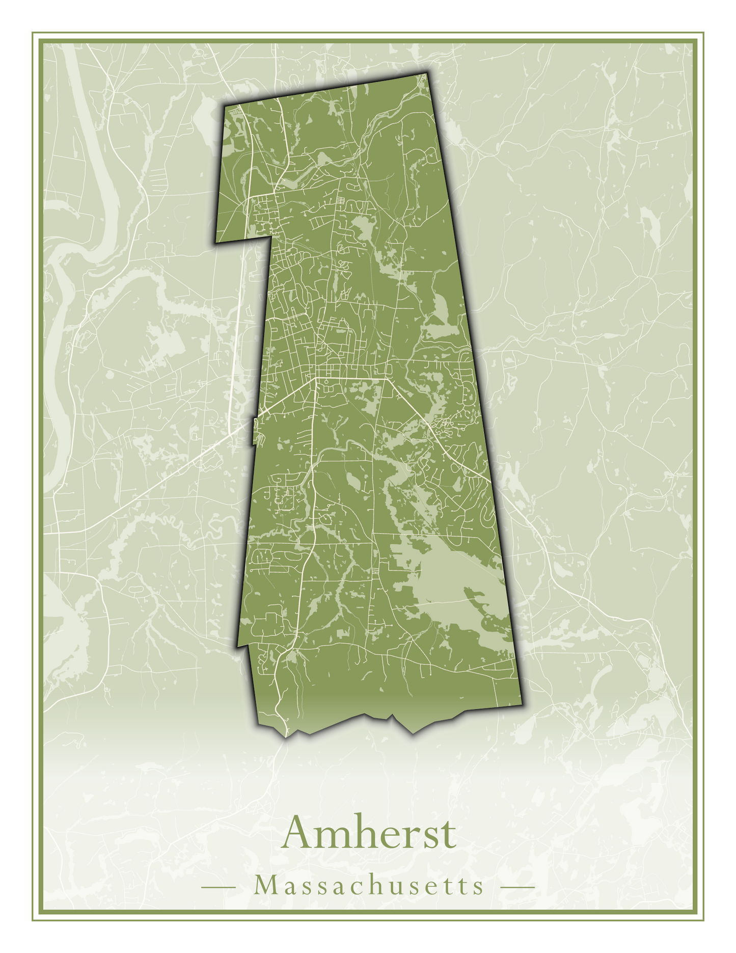 Massachusetts Towns - Street Map (Agawam - Amherst)