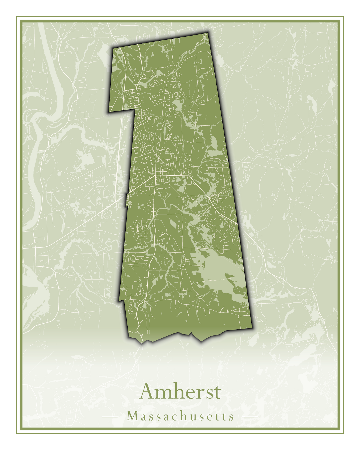 Massachusetts Towns - Street Map (Agawam - Amherst)