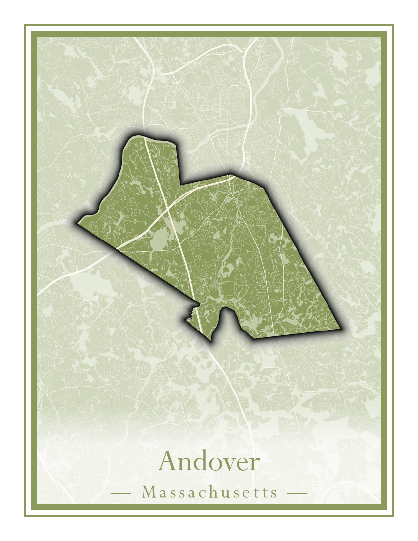 Massachusetts Towns - Street Map (Andover - Ashburnham)