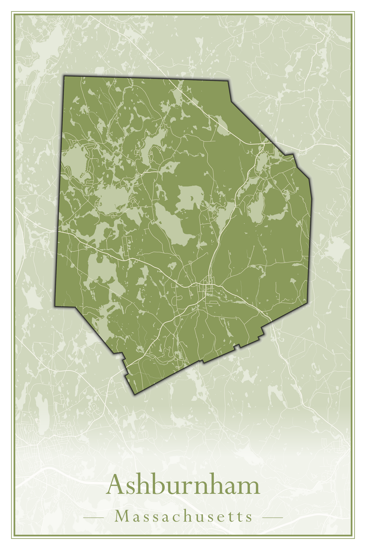 Massachusetts Towns - Street Map (Andover - Ashburnham)