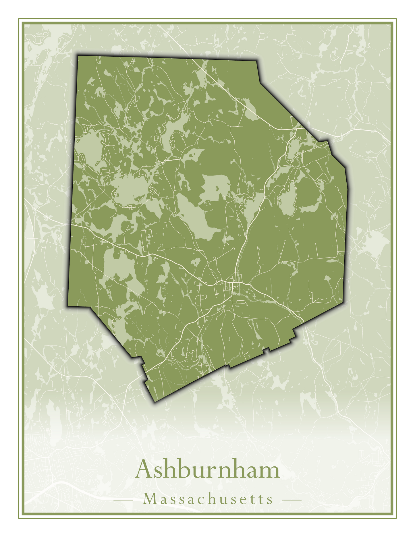 Massachusetts Towns - Street Map (Andover - Ashburnham)