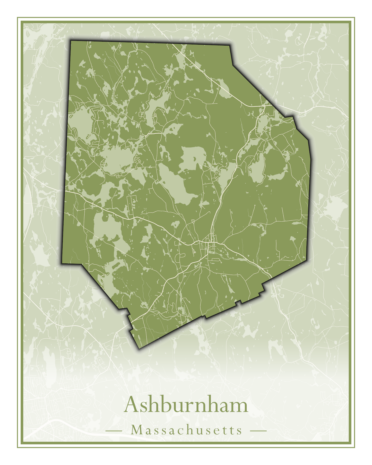 Massachusetts Towns - Street Map (Andover - Ashburnham)