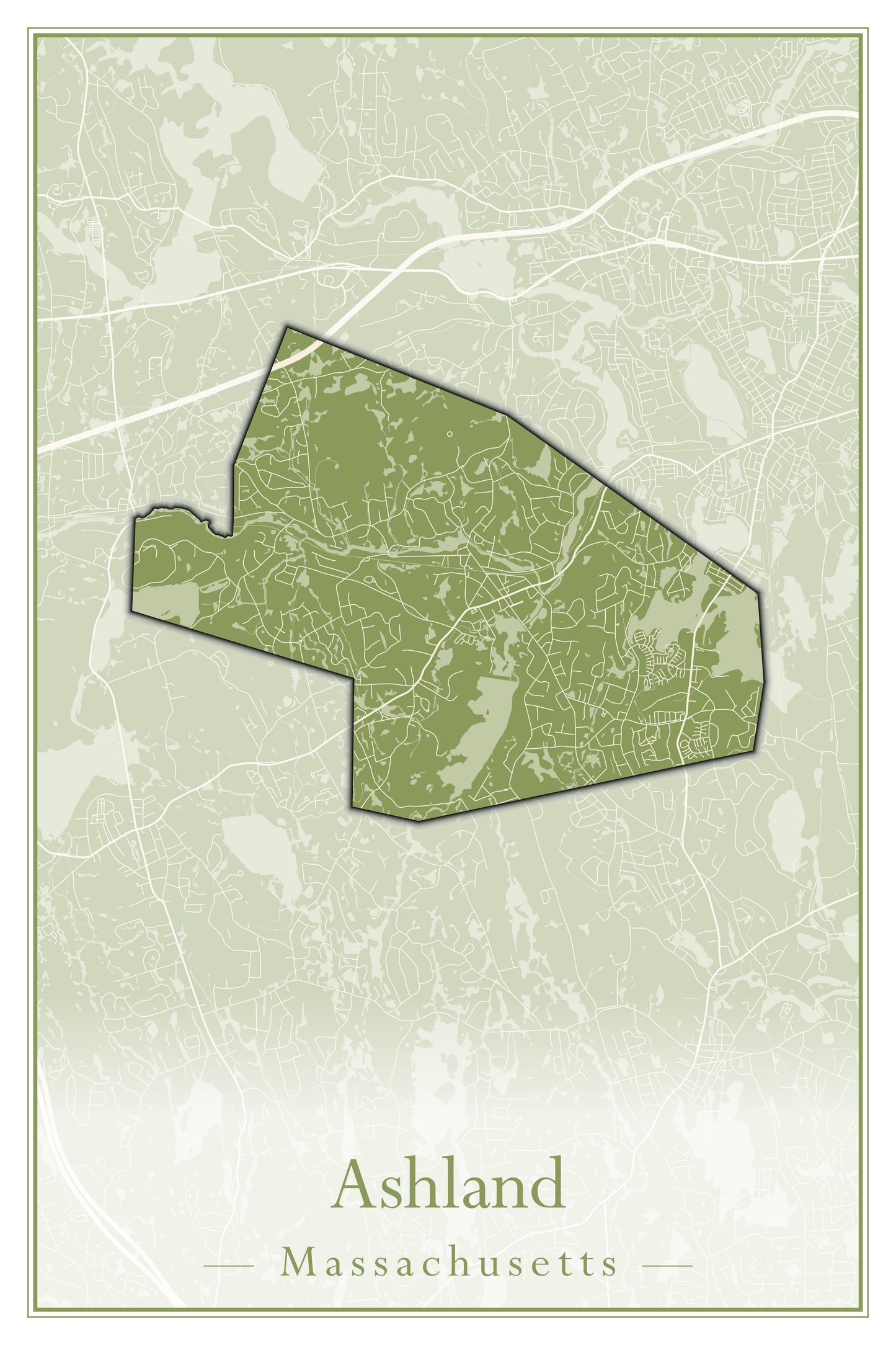 Massachusetts Towns - Street Map (Ashby - Athol)