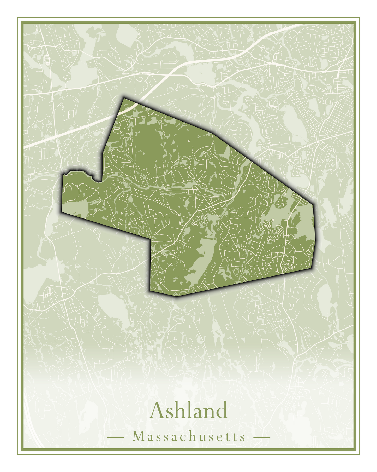 Massachusetts Towns - Street Map (Ashby - Athol)