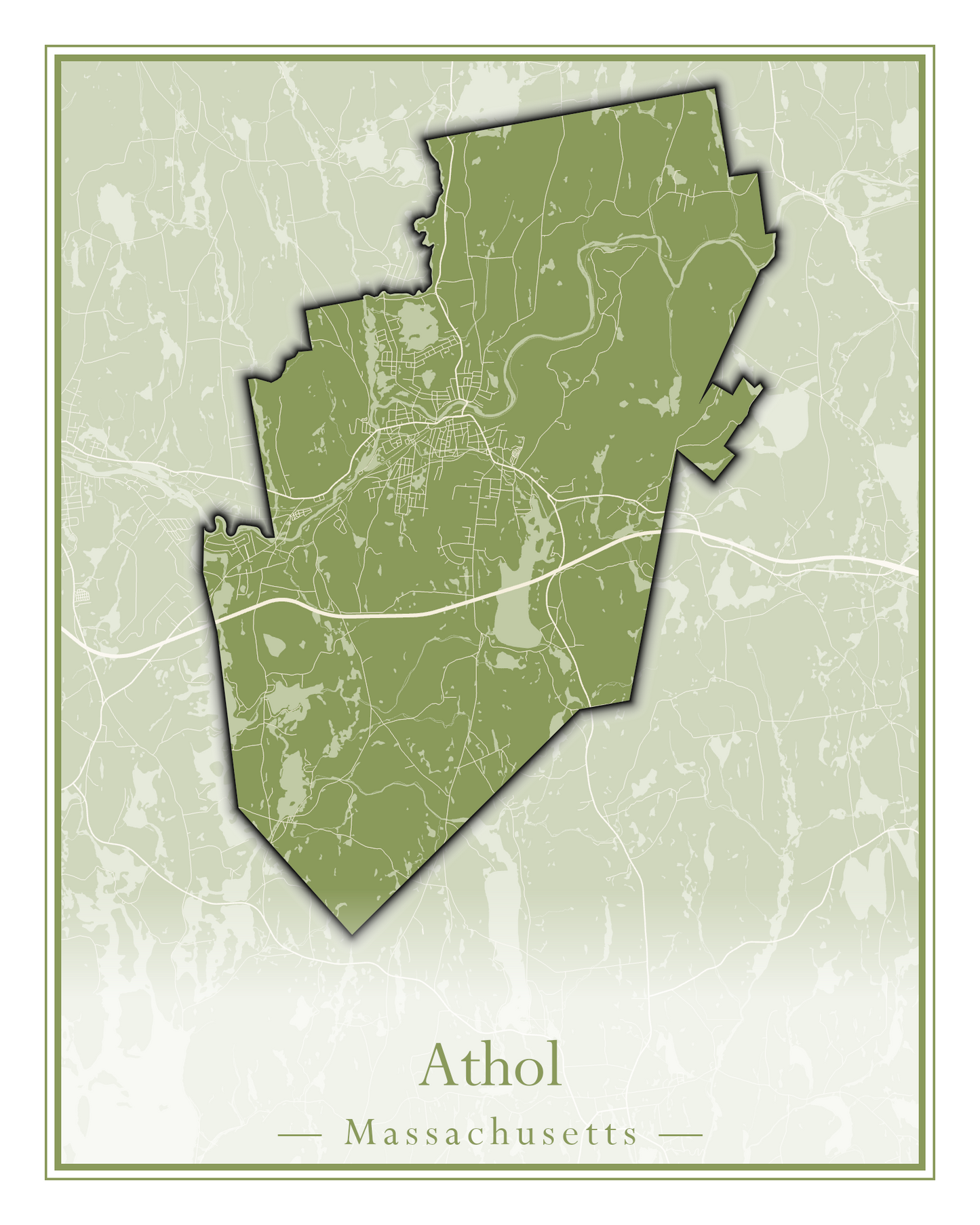 Massachusetts Towns - Street Map (Ashby - Athol)