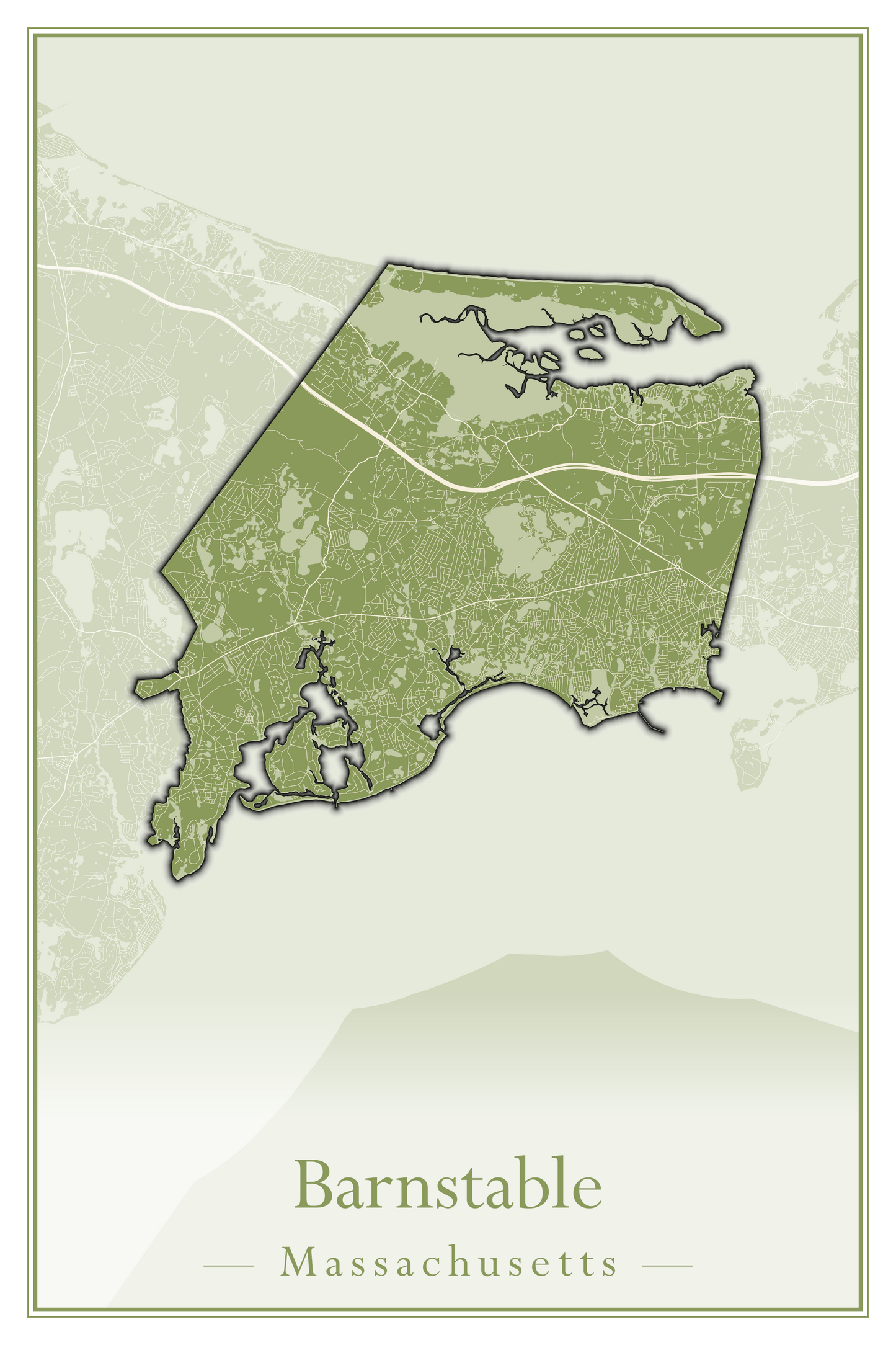 Massachusetts Towns - Street Map (Barnstable - Bedford)