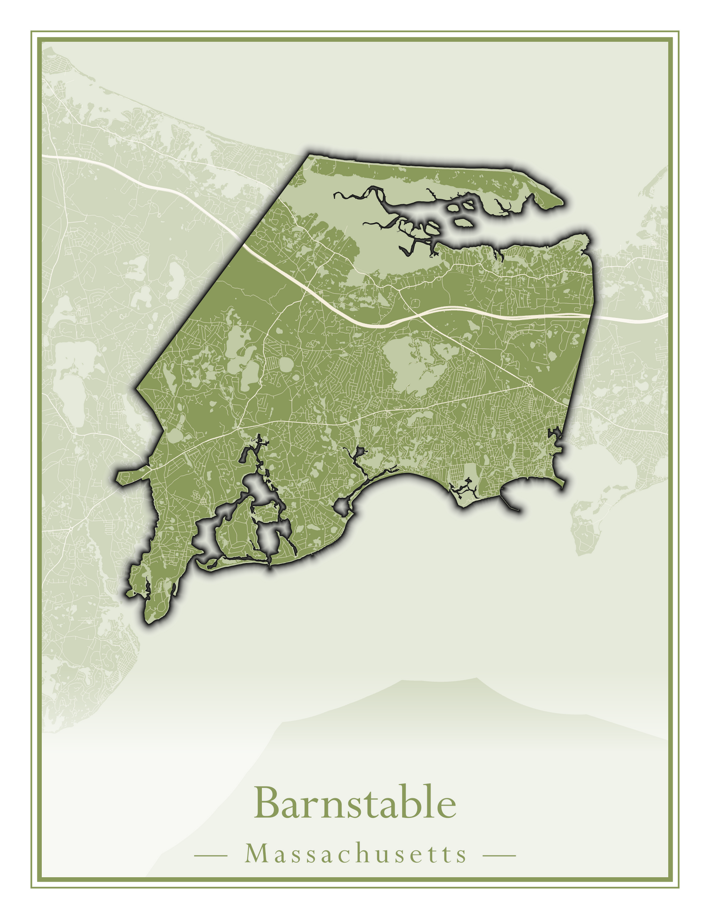 Massachusetts Towns - Street Map (Barnstable - Bedford)