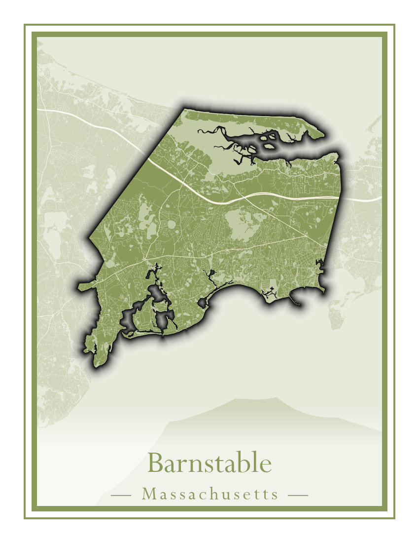 Massachusetts Towns - Street Map (Barnstable - Bedford)