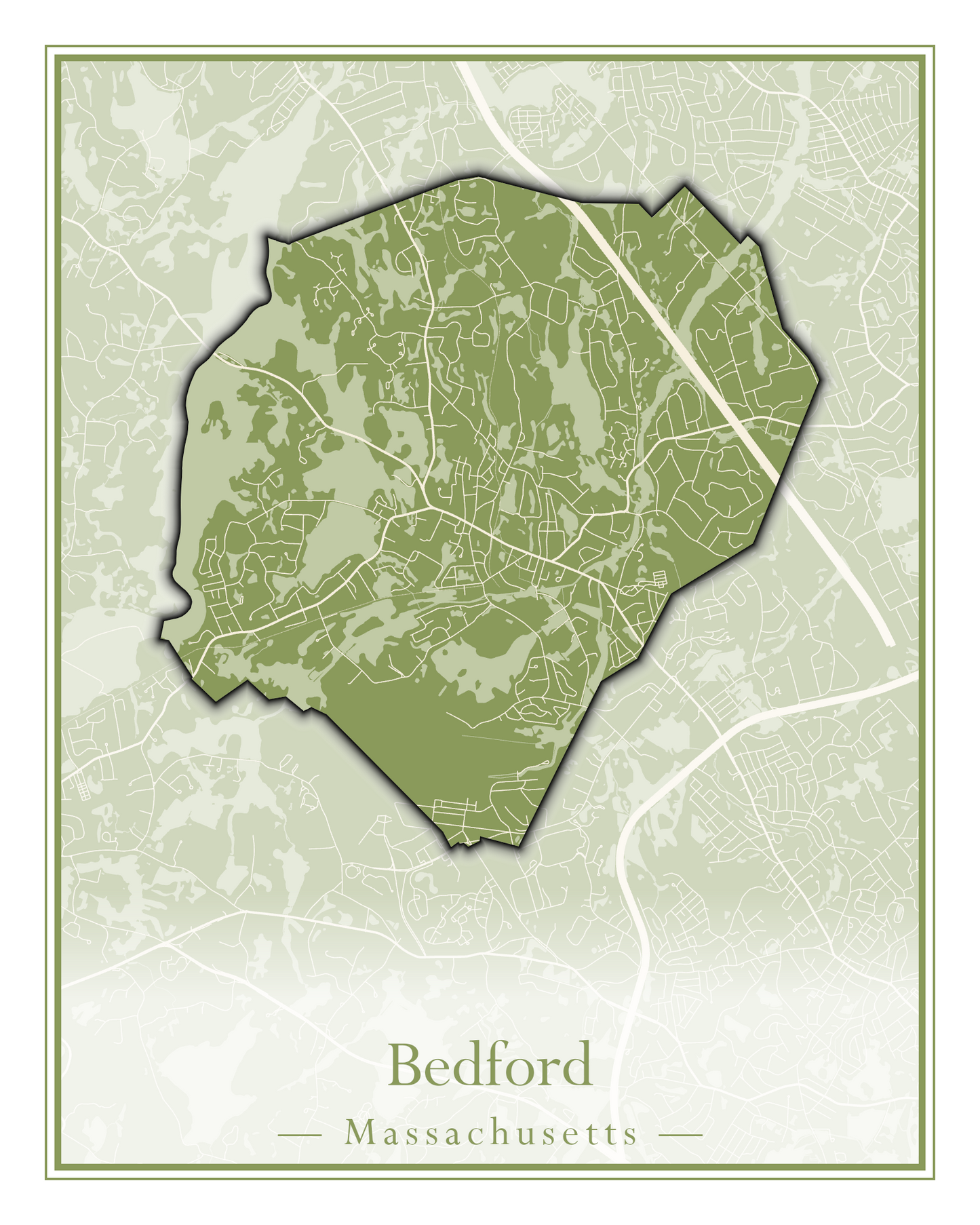 Massachusetts Towns - Street Map (Barnstable - Bedford)