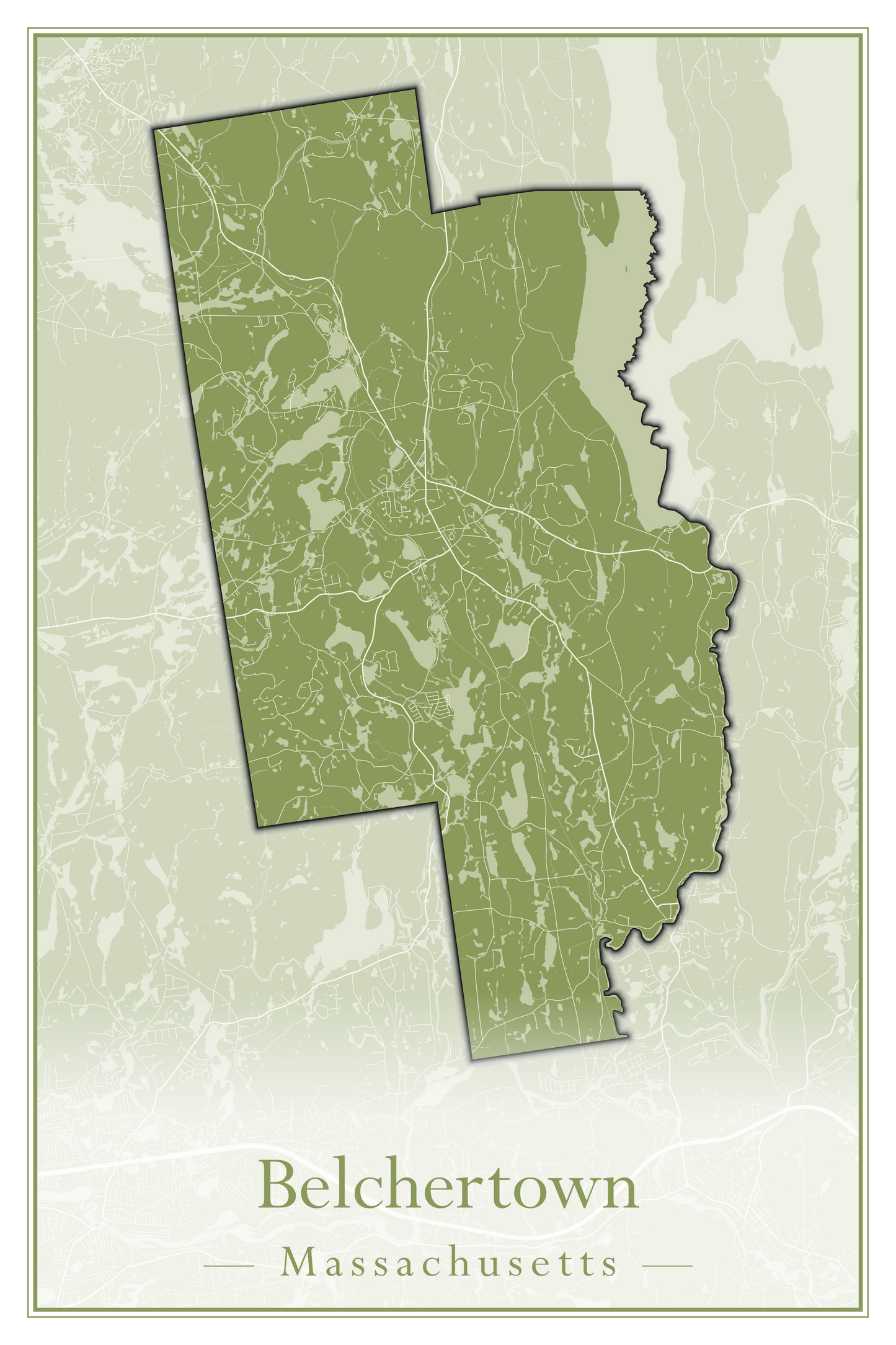 Massachusetts Towns - Street Map (Belchertown - Berkley)