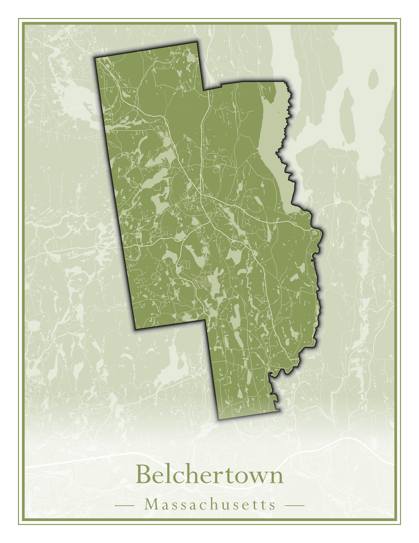 Massachusetts Towns - Street Map (Belchertown - Berkley)