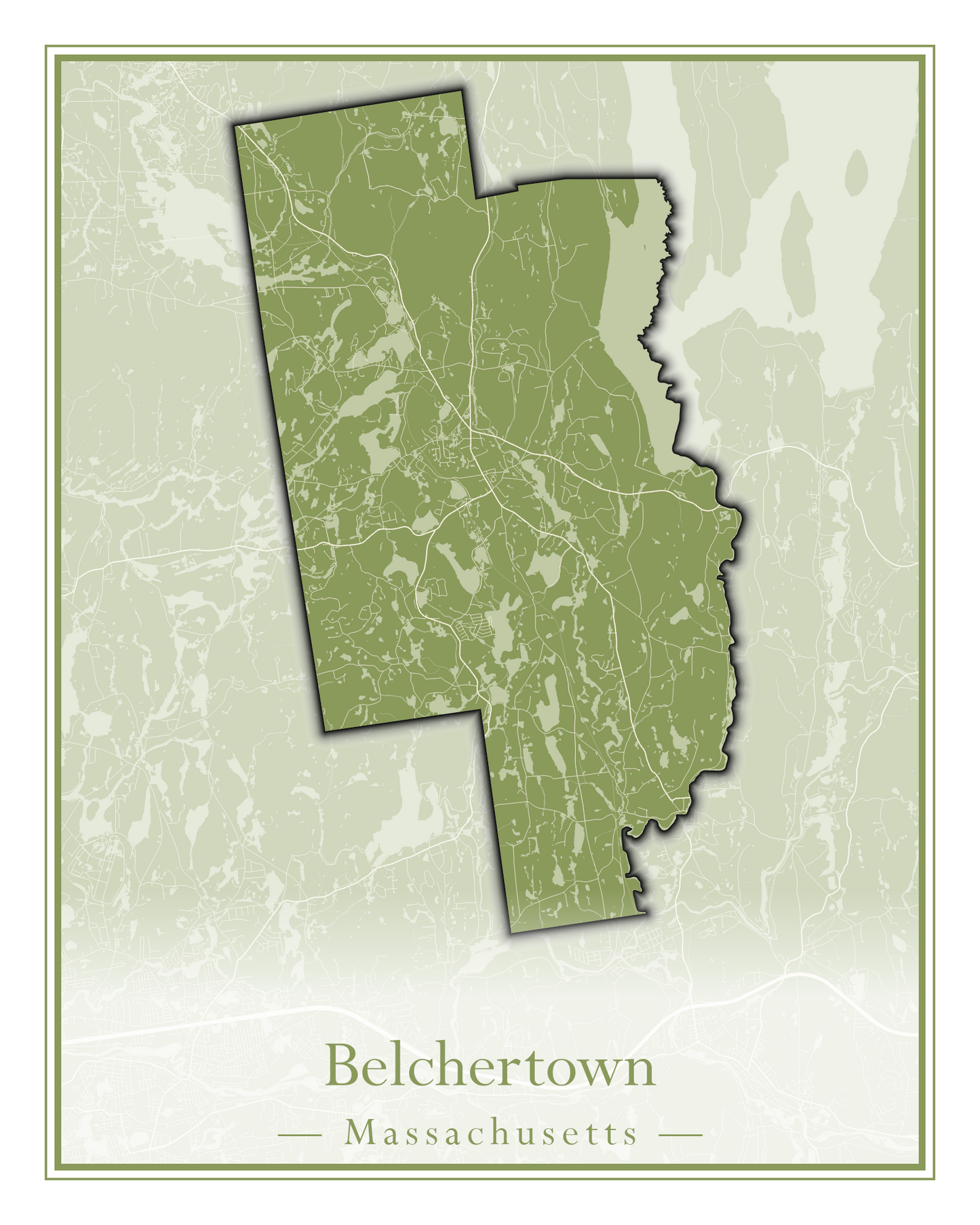 Massachusetts Towns - Street Map (Belchertown - Berkley)