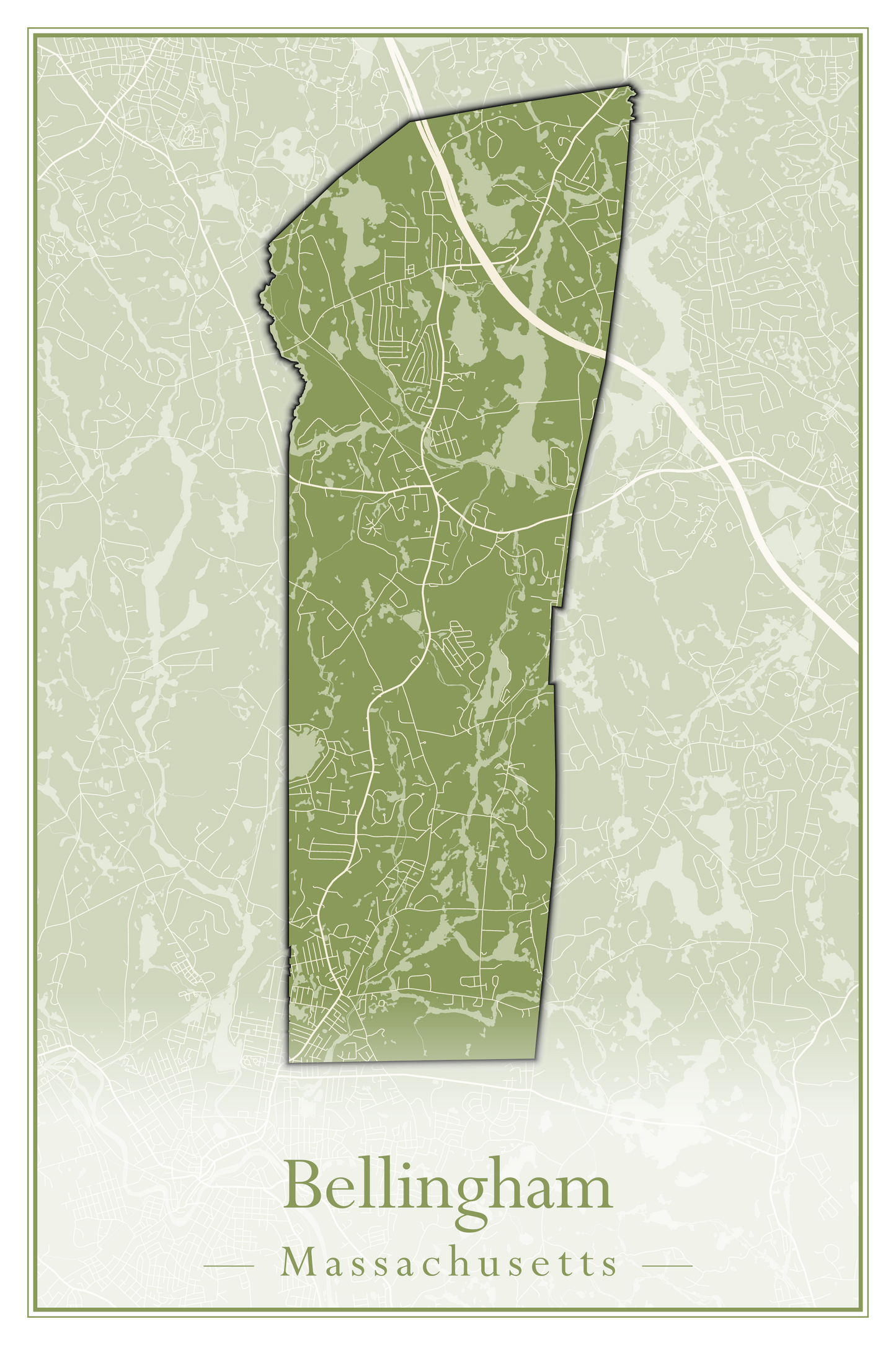 Massachusetts Towns - Street Map (Belchertown - Berkley)