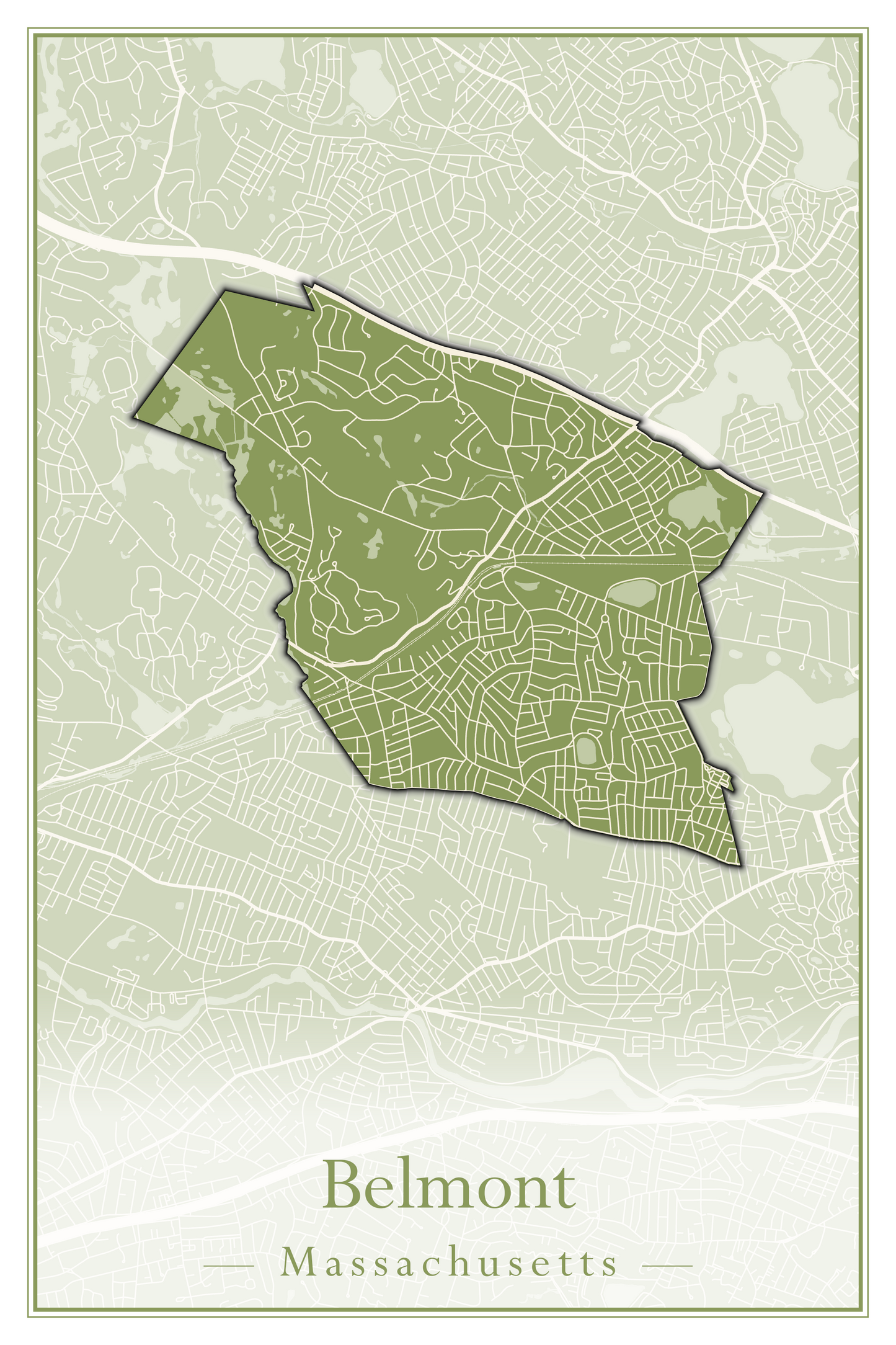 Massachusetts Towns - Street Map (Belchertown - Berkley)