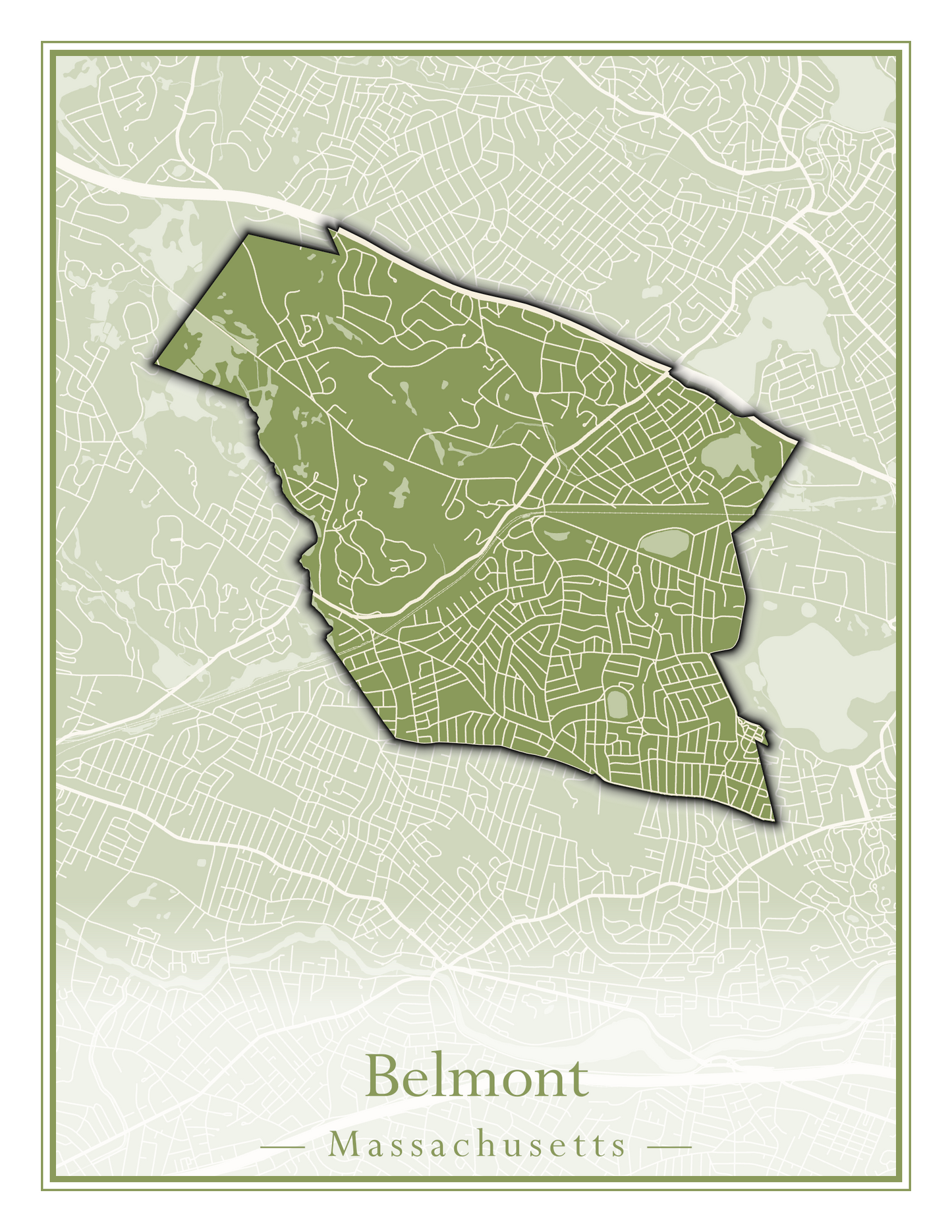 Massachusetts Towns - Street Map (Belchertown - Berkley)