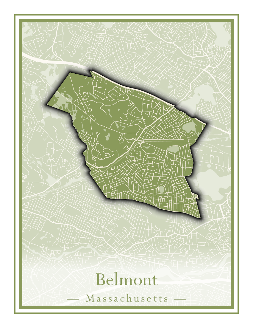 Massachusetts Towns - Street Map (Belchertown - Berkley)