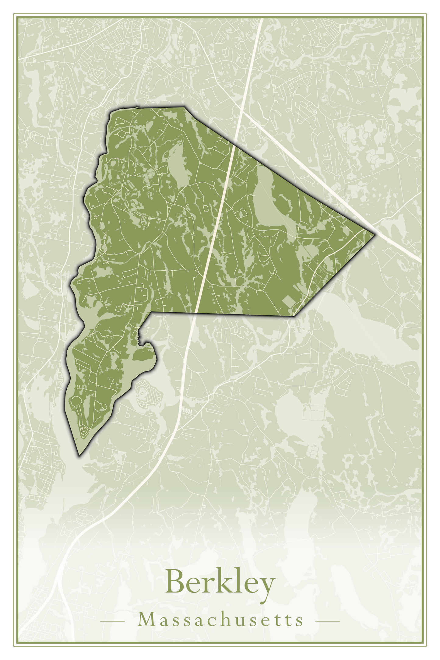 Massachusetts Towns - Street Map (Belchertown - Berkley)