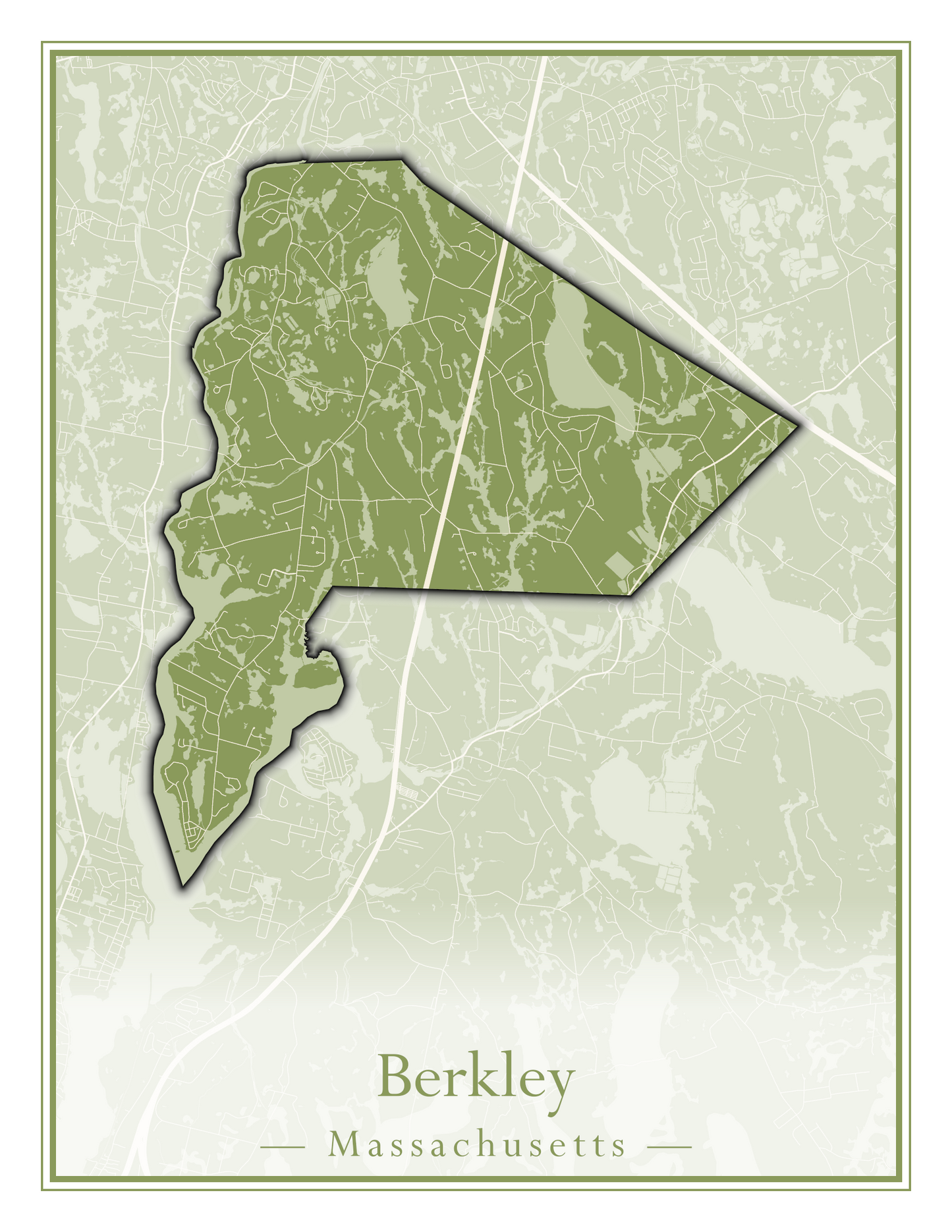 Massachusetts Towns - Street Map (Belchertown - Berkley)