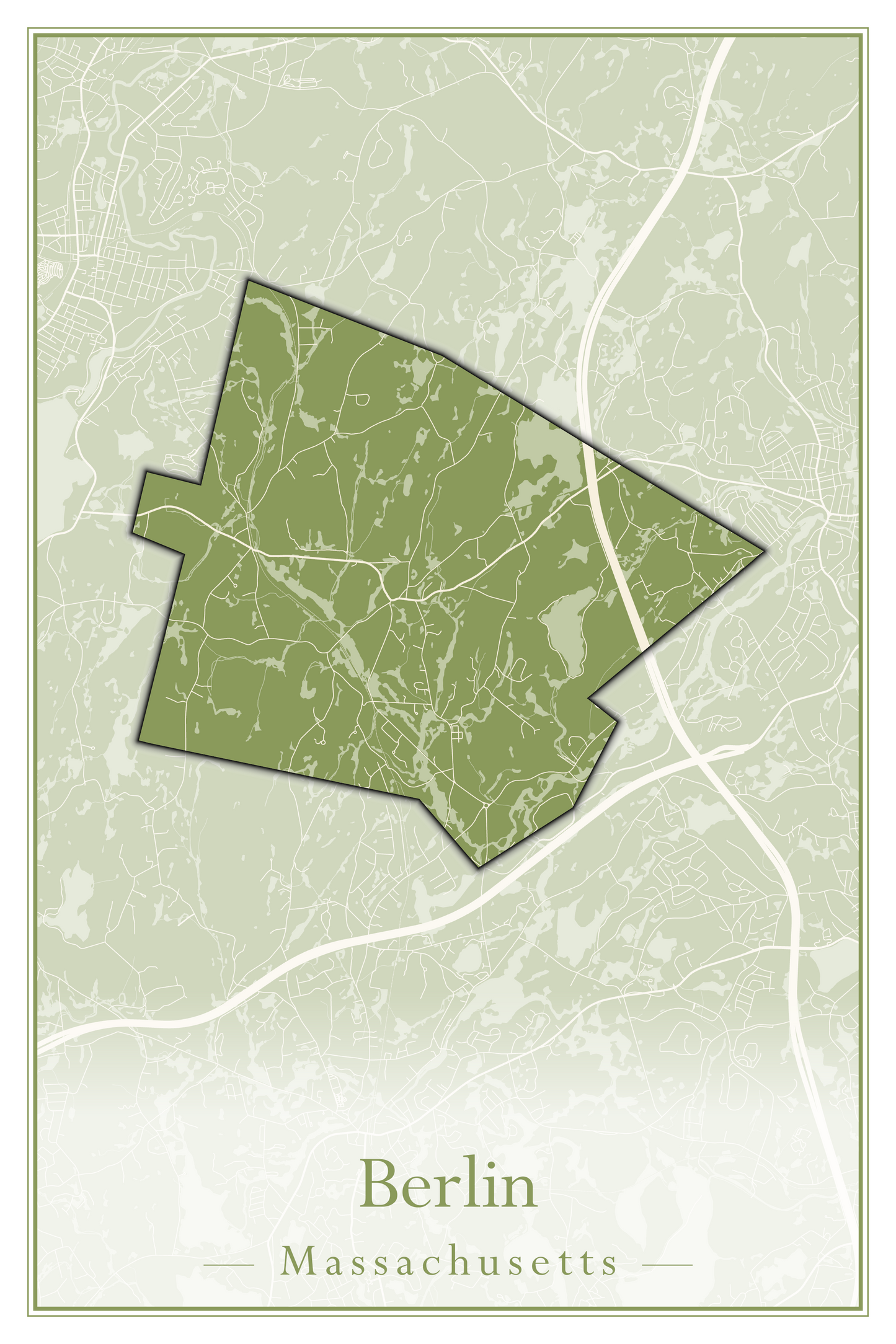 Massachusetts Towns - Street Map (Berlin - Billerica)