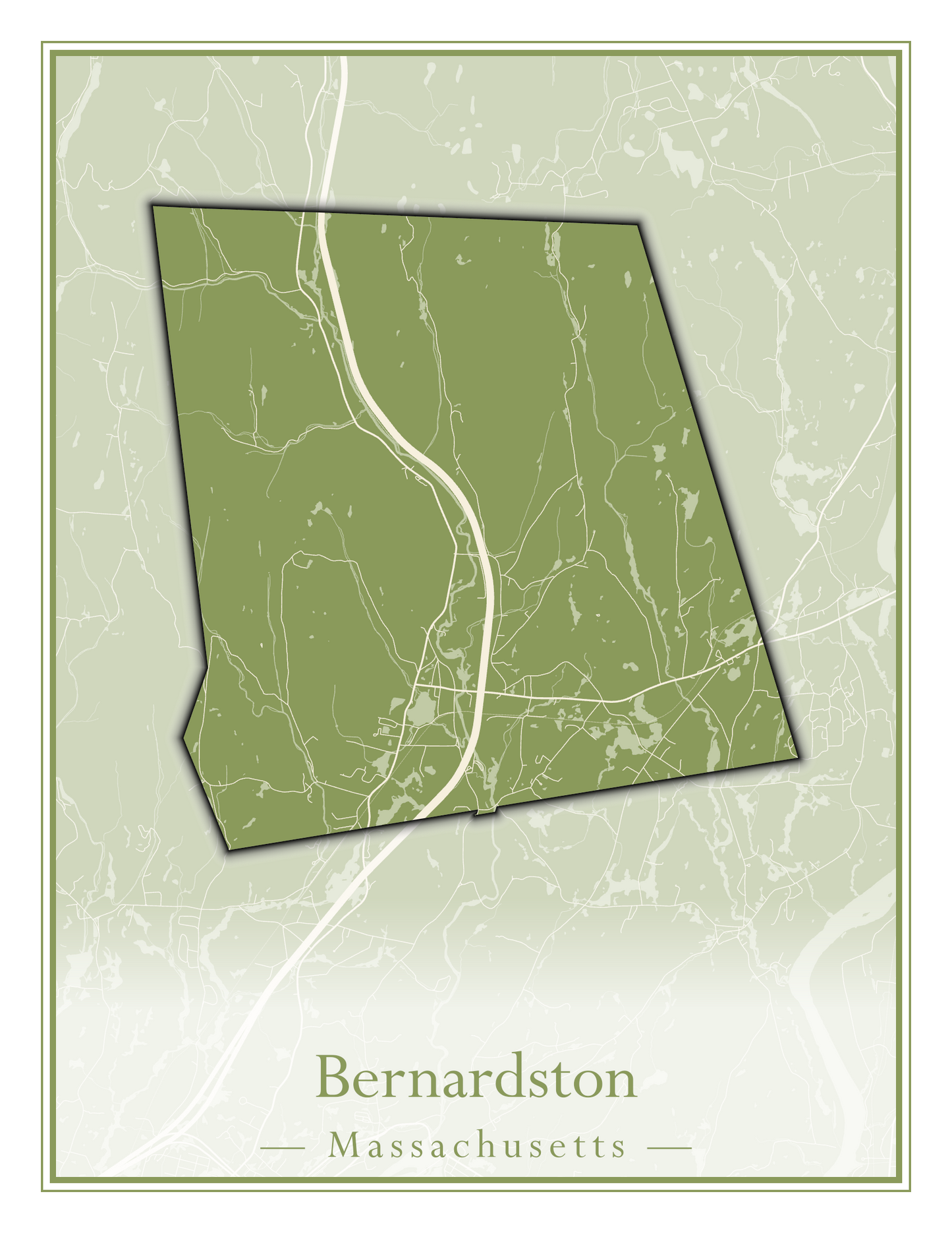 Massachusetts Towns - Street Map (Berlin - Billerica)