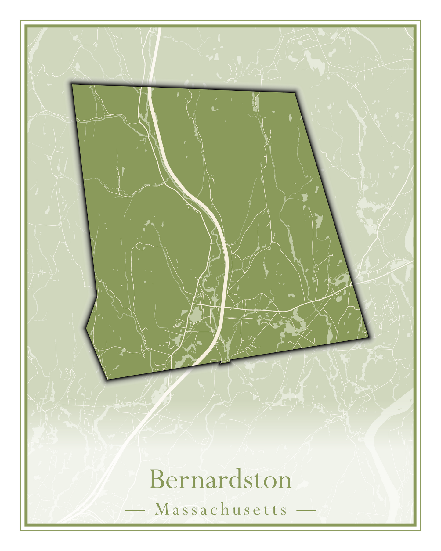 Massachusetts Towns - Street Map (Berlin - Billerica)