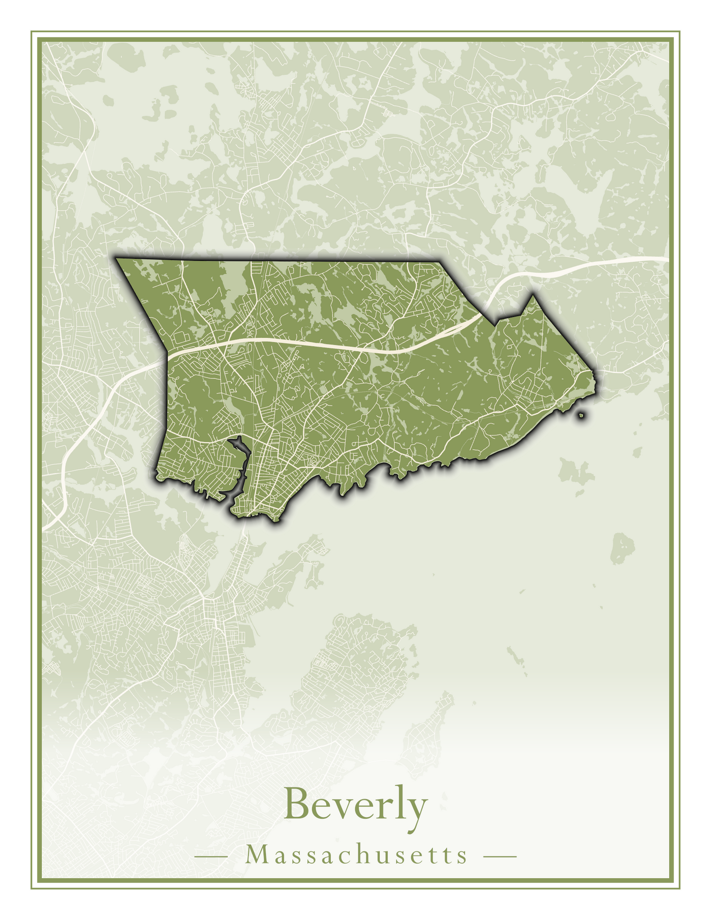 Massachusetts Towns - Street Map (Berlin - Billerica)