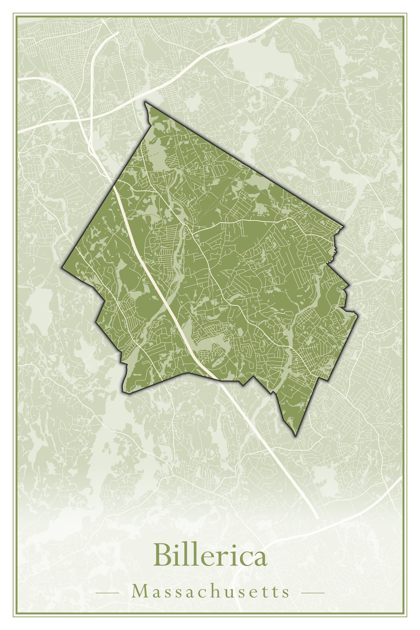 Massachusetts Towns - Street Map (Berlin - Billerica)