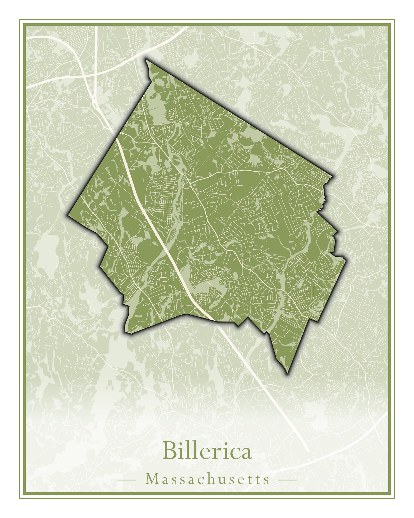 Massachusetts Towns - Street Map (Berlin - Billerica)