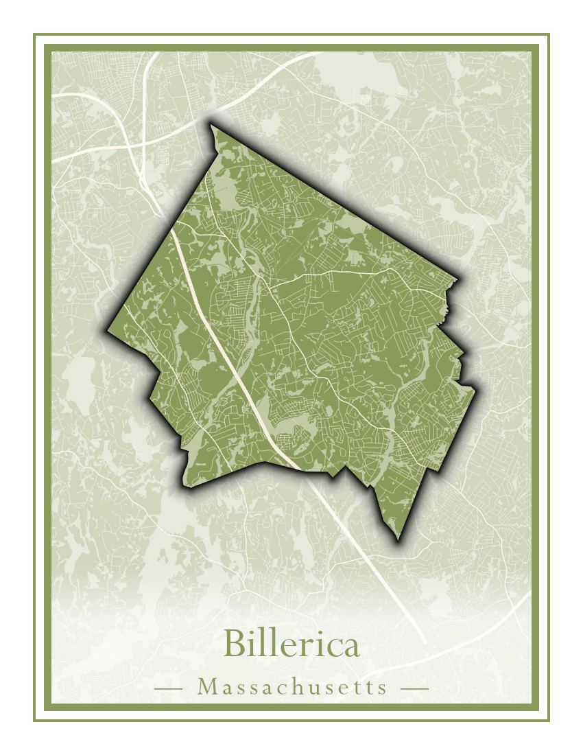 Massachusetts Towns - Street Map (Berlin - Billerica)