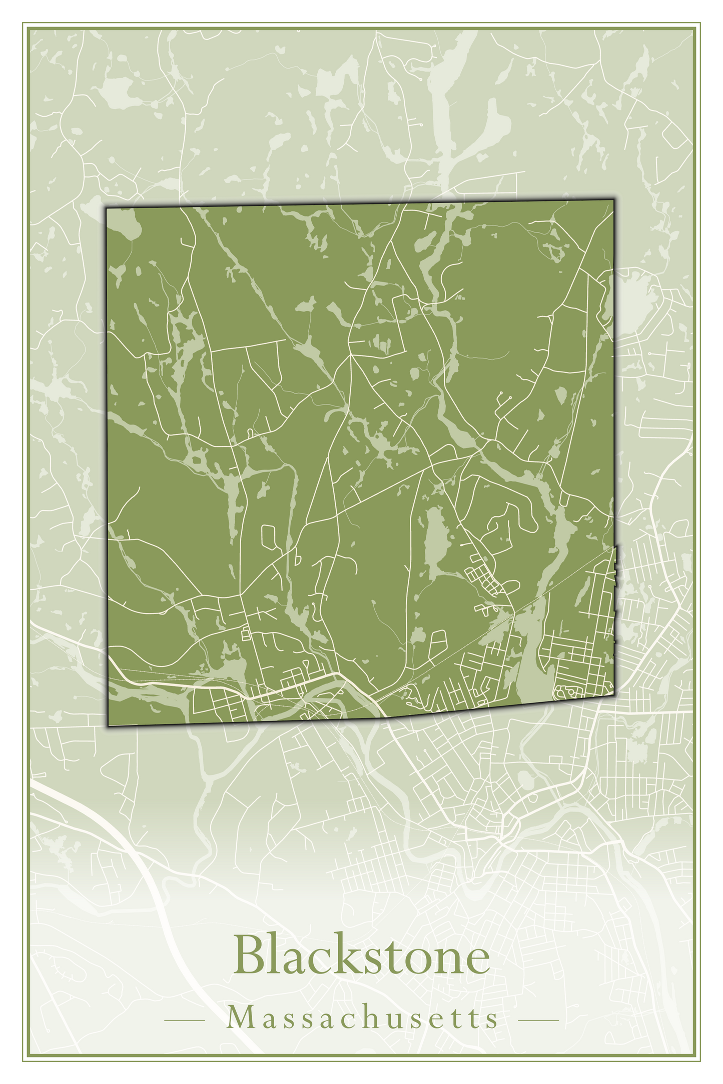 Massachusetts Towns - Street Map (Blackstone - Boston)