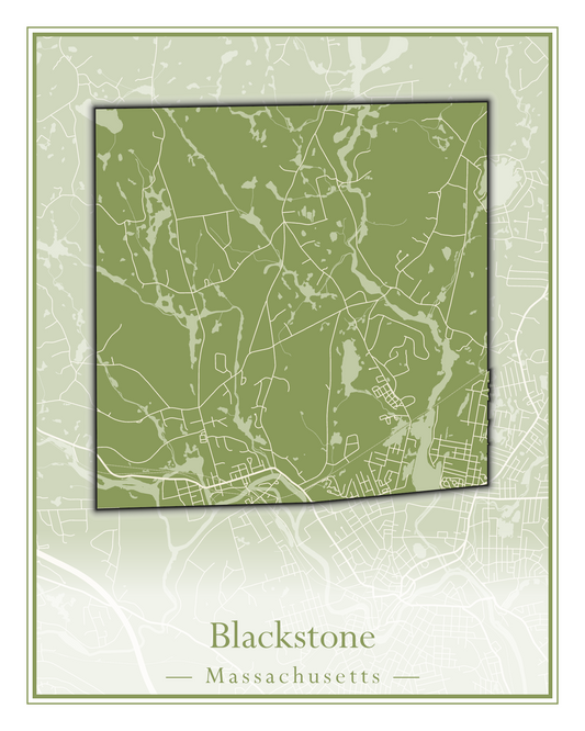 Massachusetts Towns - Street Map (Blackstone - Boston)