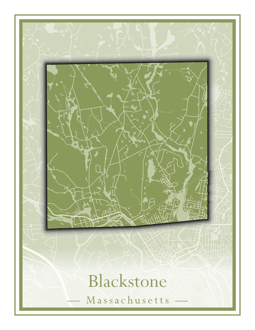 Massachusetts Towns - Street Map (Blackstone - Boston)