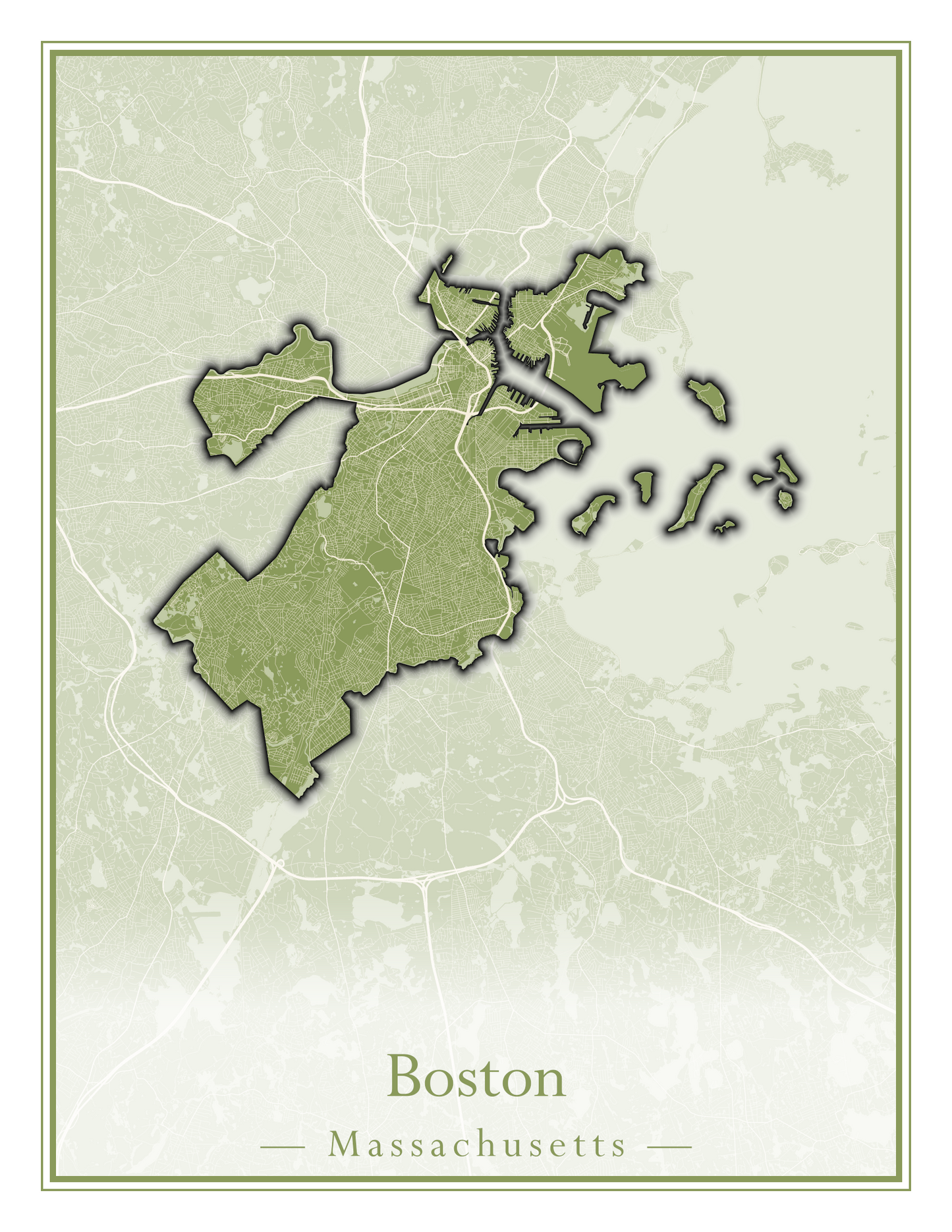 Massachusetts Towns - Street Map (Blackstone - Boston)