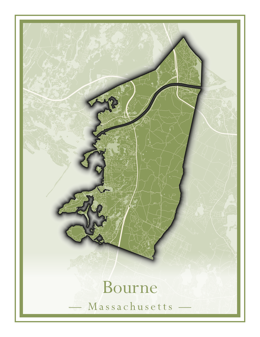 Massachusetts Towns - Street Map (Bourne - Boylston)