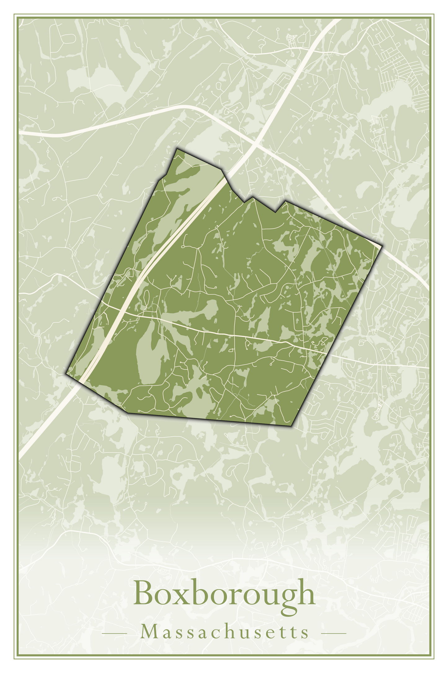 Massachusetts Towns - Street Map (Bourne - Boylston)