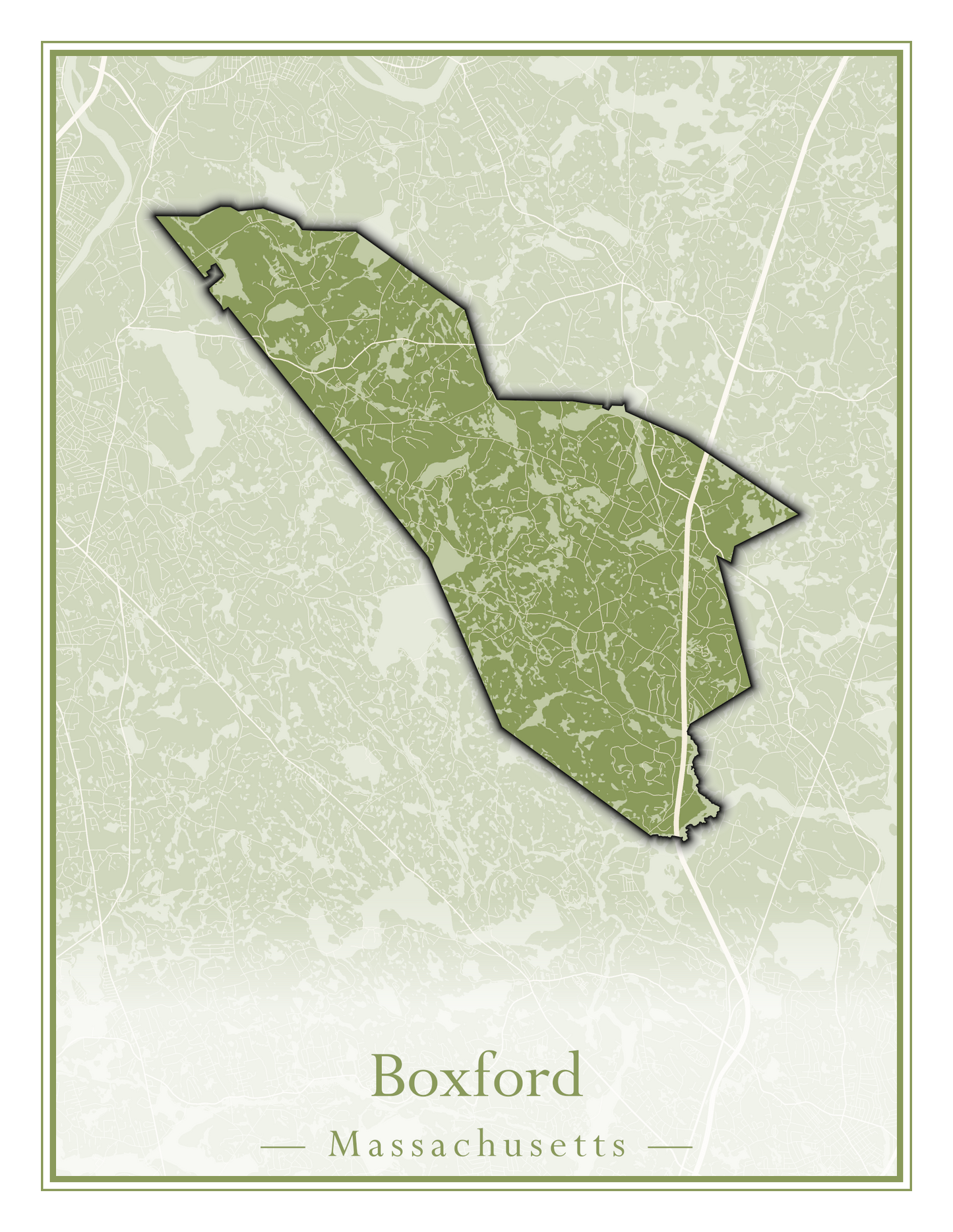 Massachusetts Towns - Street Map (Bourne - Boylston)